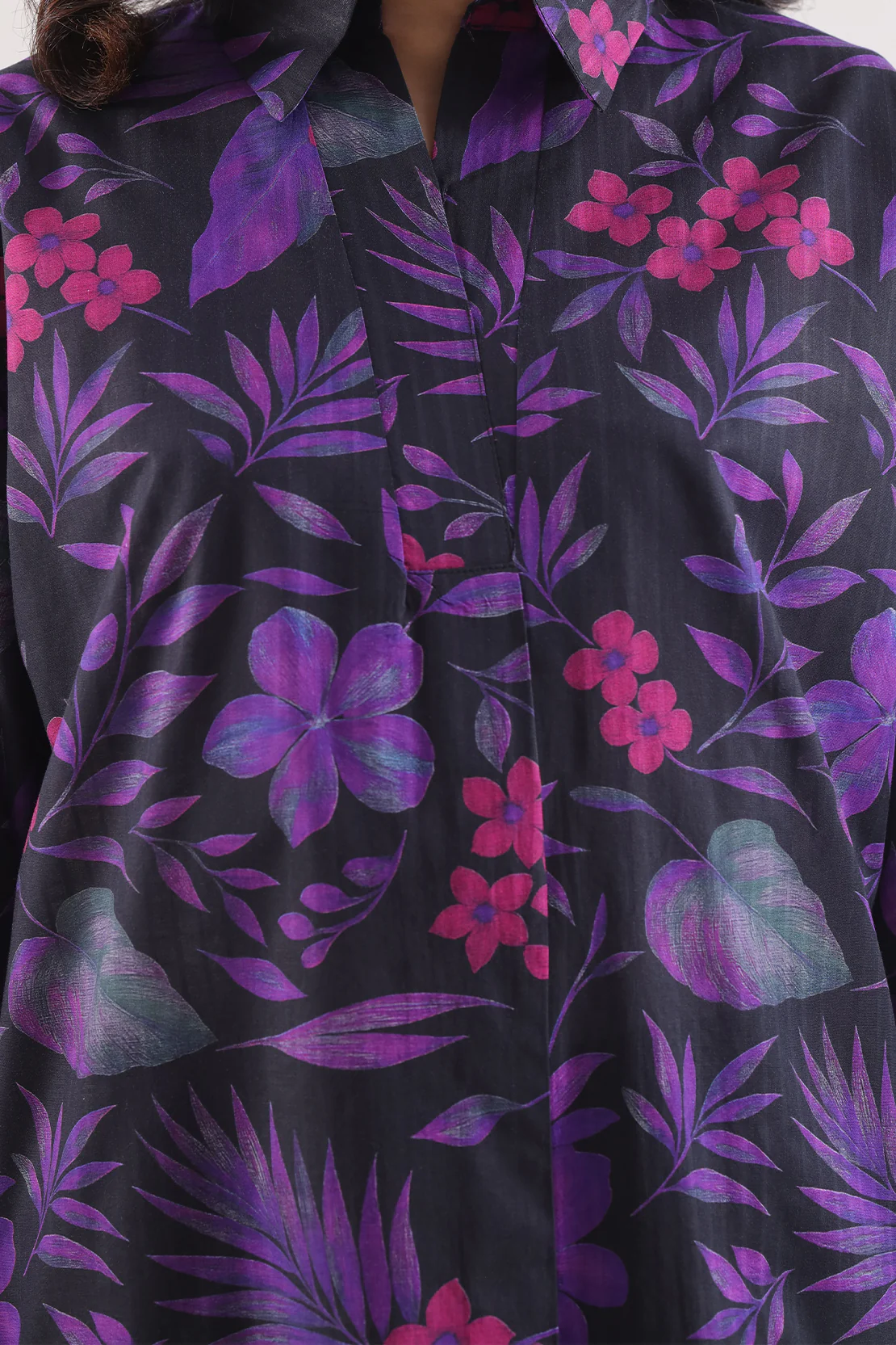 Printed Self Strip Lawn Stitched Shirt - Image 3