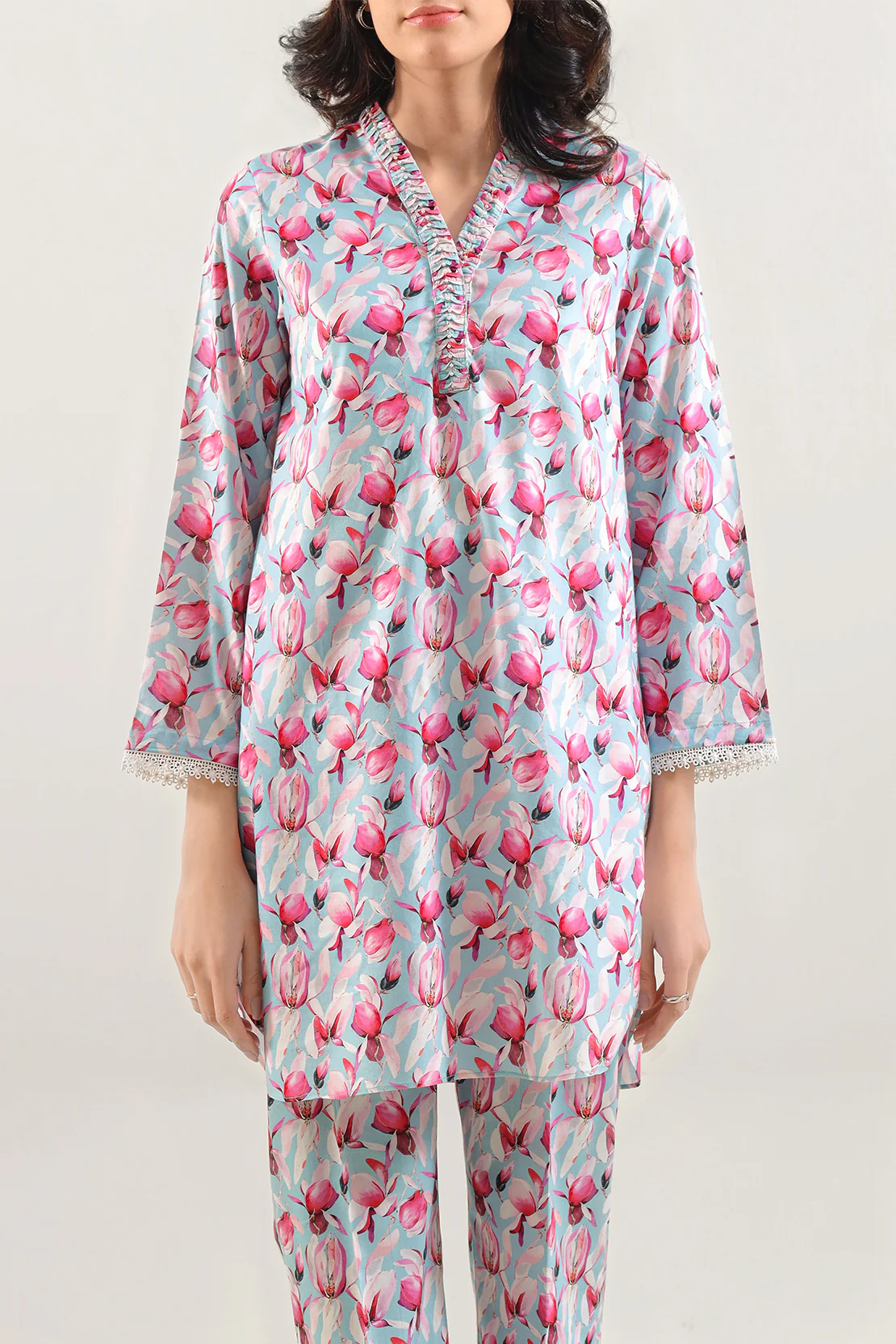 Printed Silk Touch Stitched 2 Piece (Shirt/Trouser) - Image 2