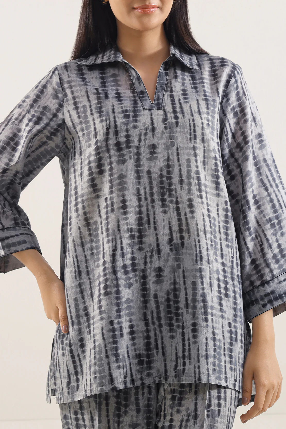 Printed Silk Touch Stitched 2 Piece (Shirt/Trouser) - Image 2