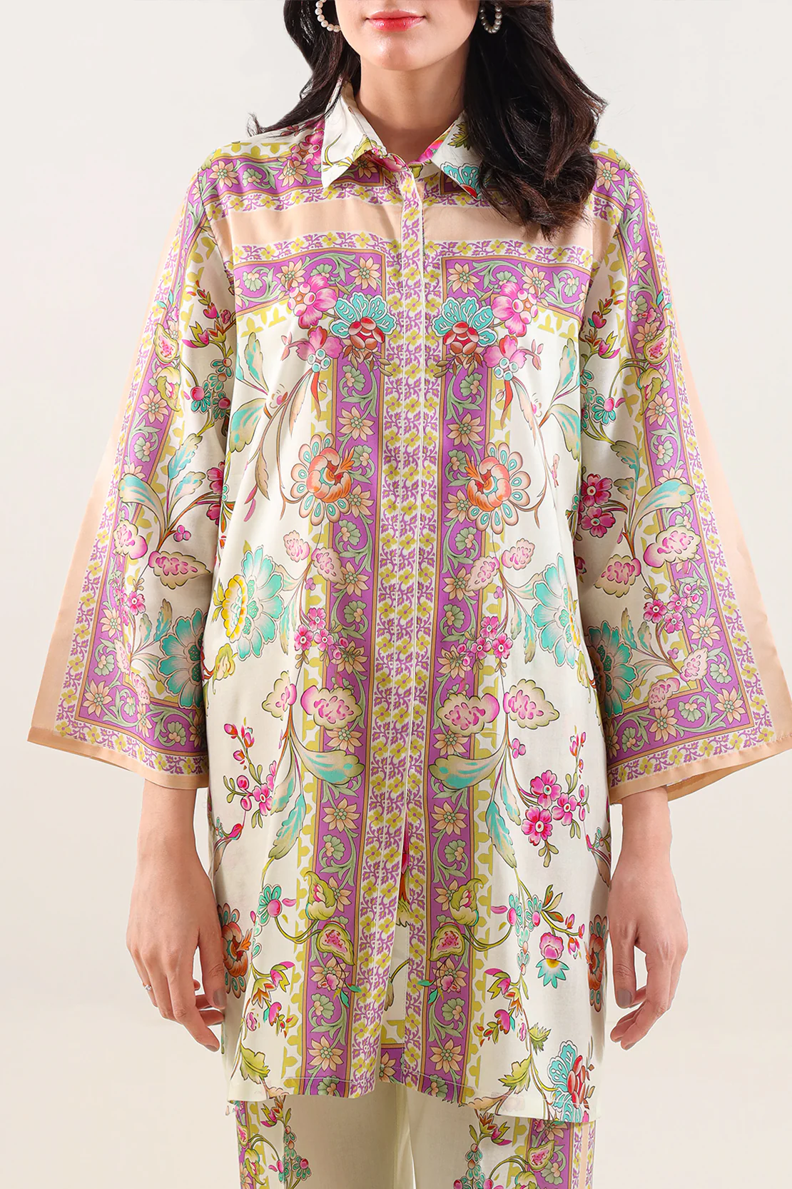 Printed Silk Touch Stitched 2 Piece (Shirt/Trouser) - Image 2