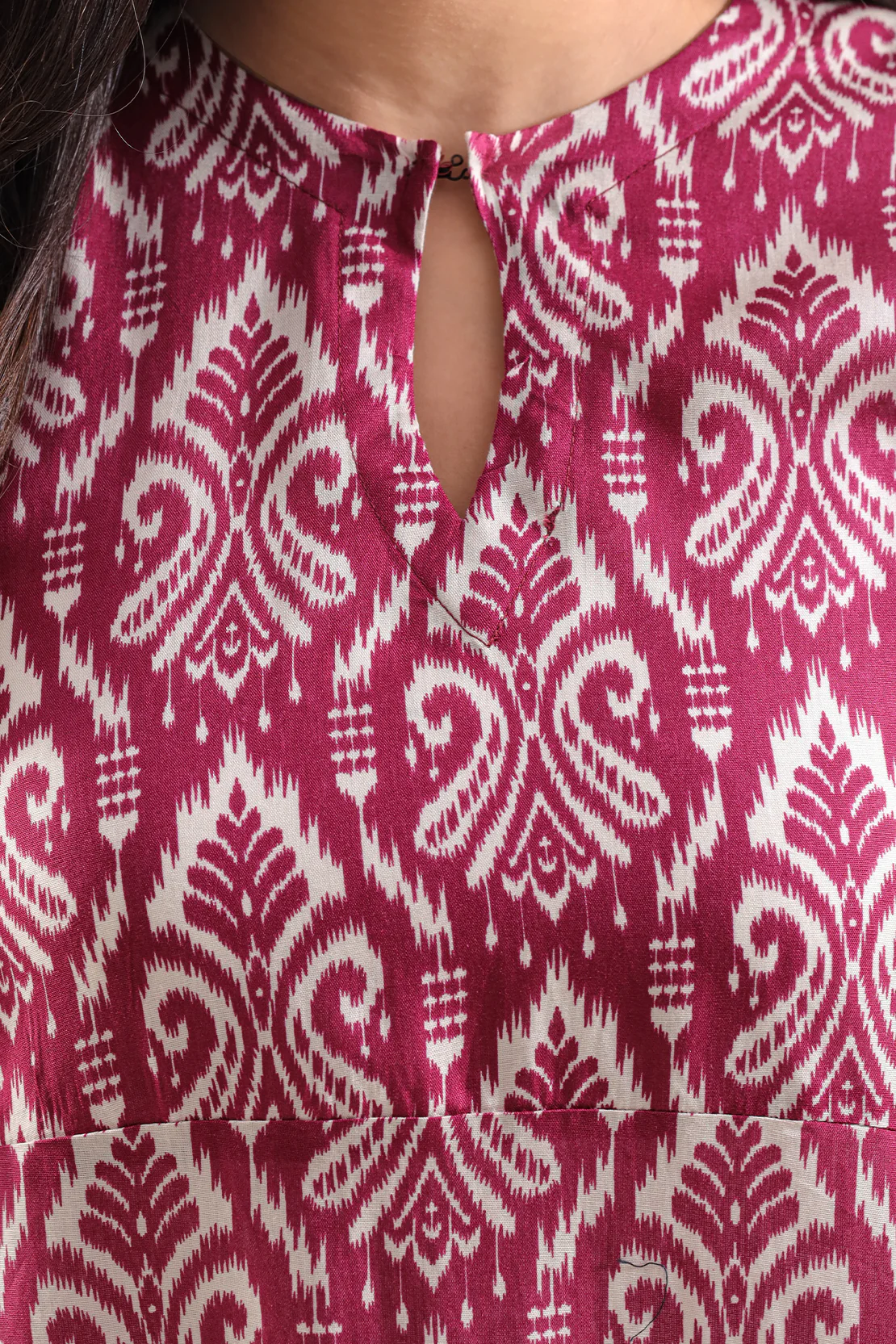 Printed Silk Touch Stitched Dress - Image 4