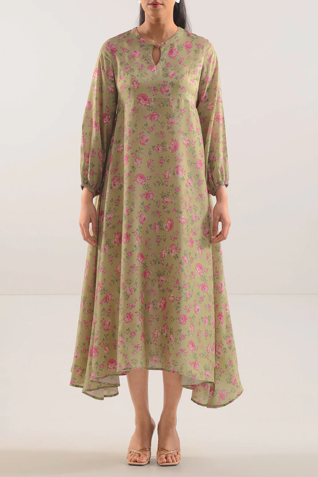 Printed Silk Touch Stitched Dress