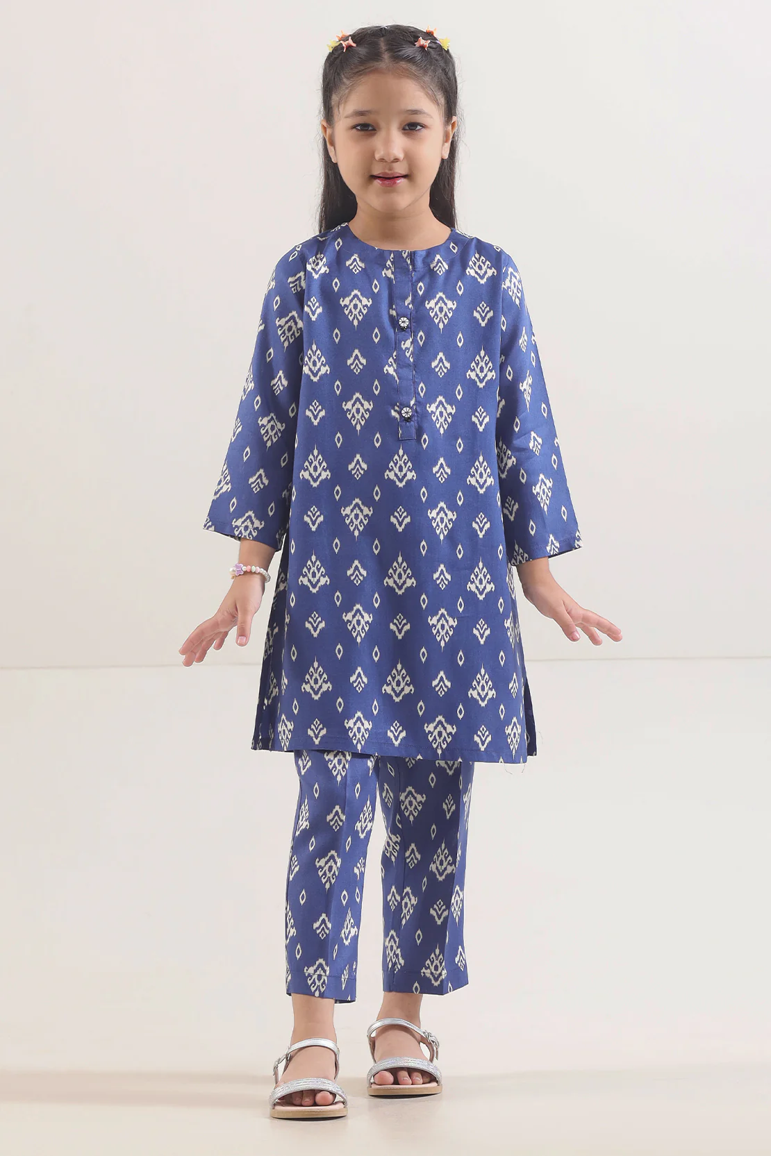 Printed Silk Touch Stitched Shirt/trouser For Kids