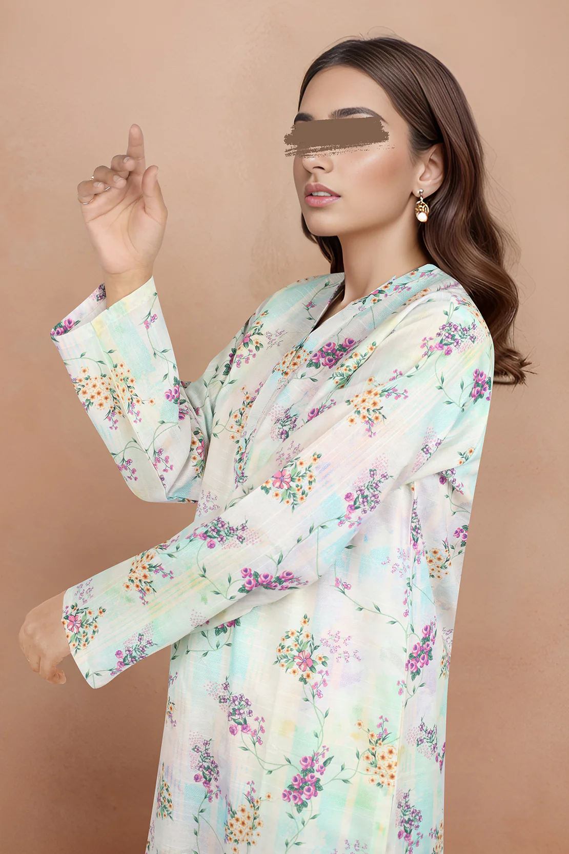 Printed Slub Cotton Stitched Shirt - Image 3