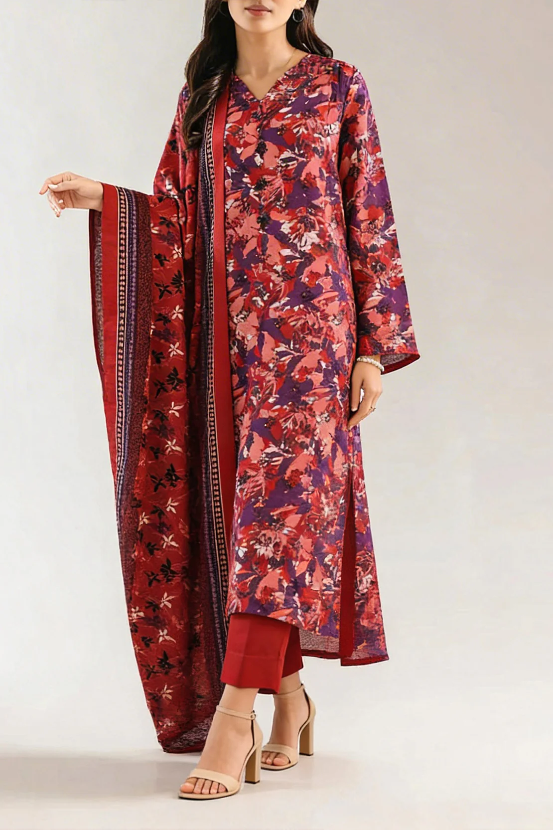 Printed Slub Cotton Stitched Shirt - Image 2