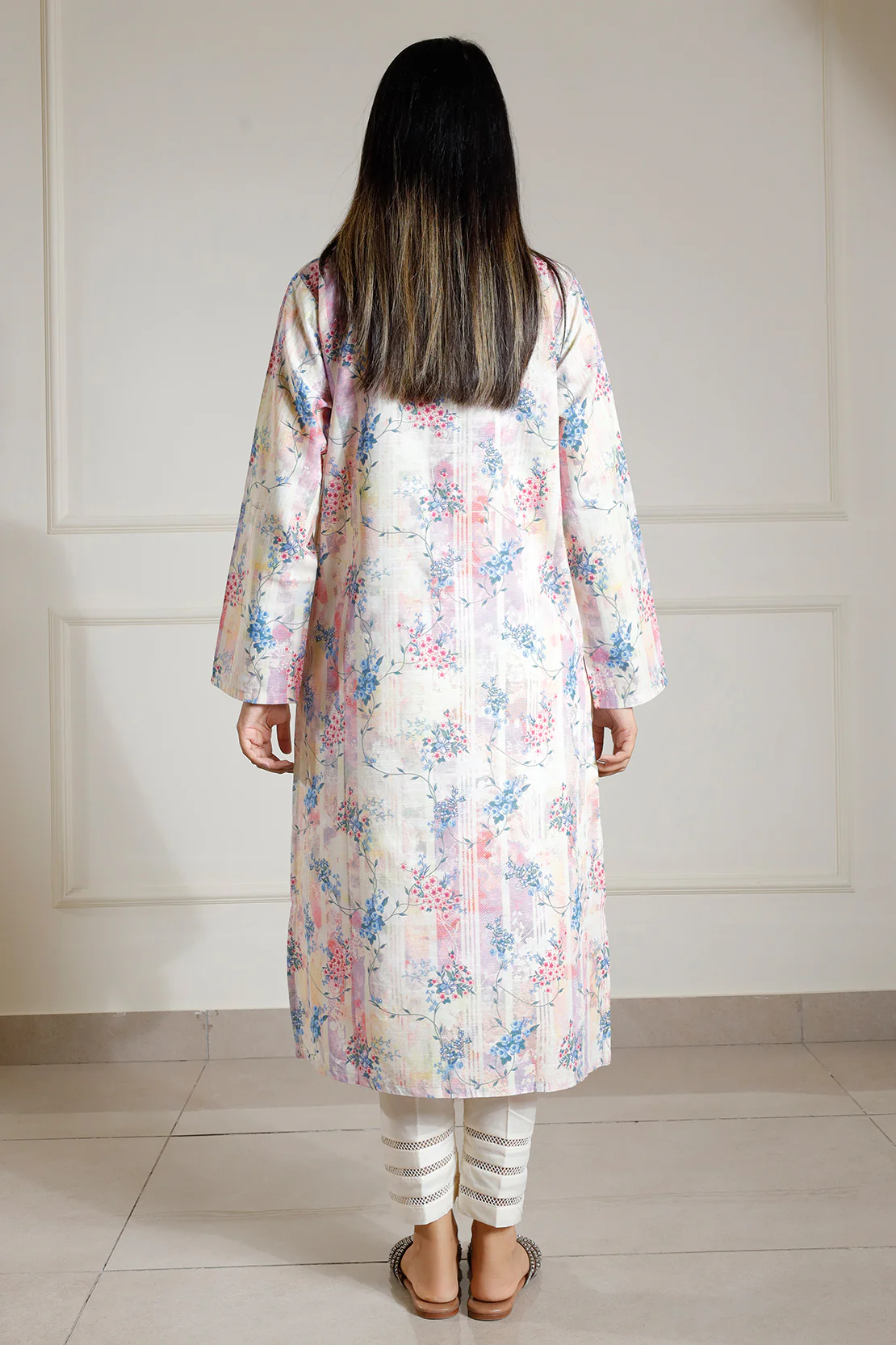 Printed Slub Cotton Stitched Shirt - Image 7