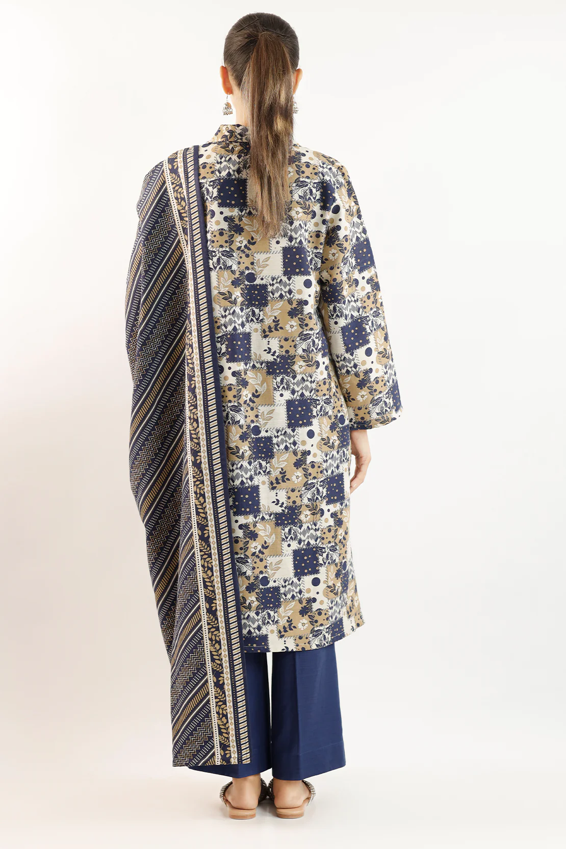 Printed Slub Cotton Stitched Shirt - Image 3