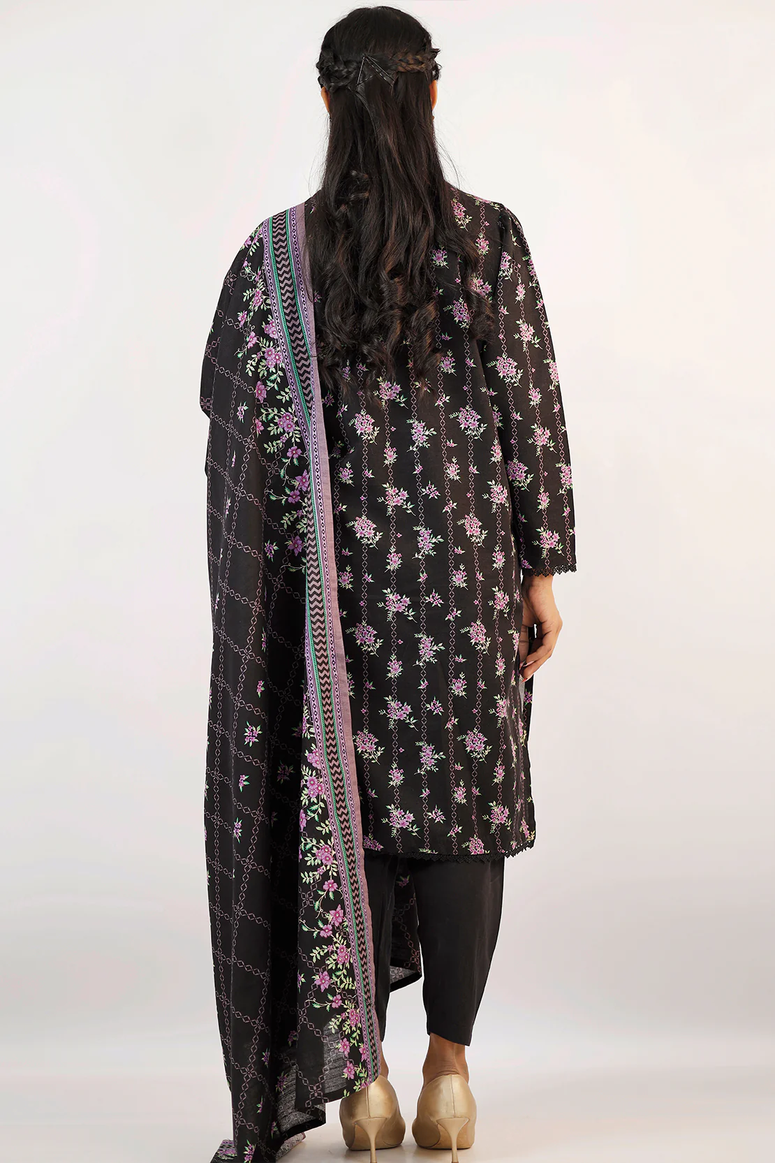 Printed Slub Cotton Stitched Shirt & Bottom - Image 6