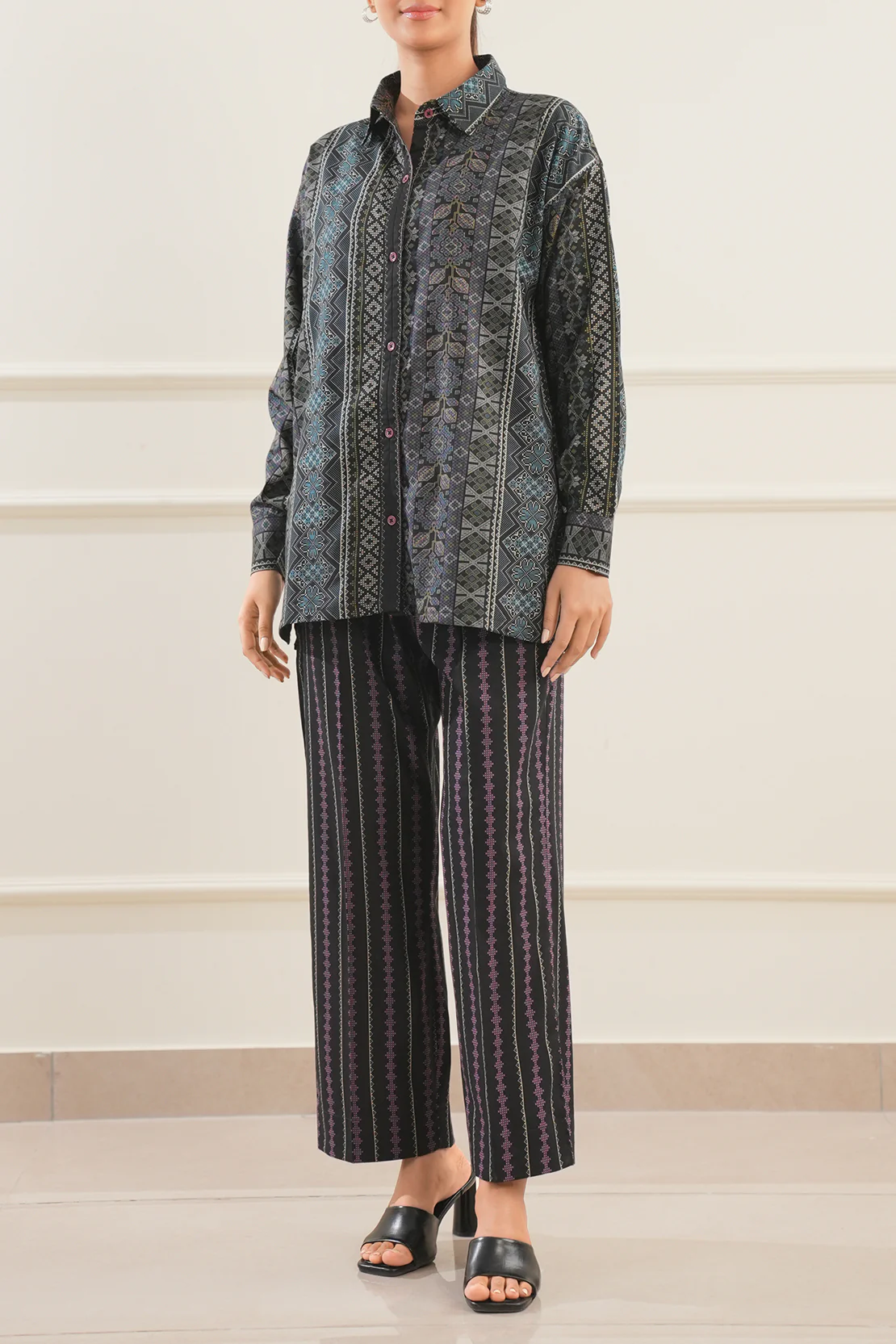 Printed Soft Touch Cotton Stitched 2 Piece (Shirt/Trouser) - Image 3