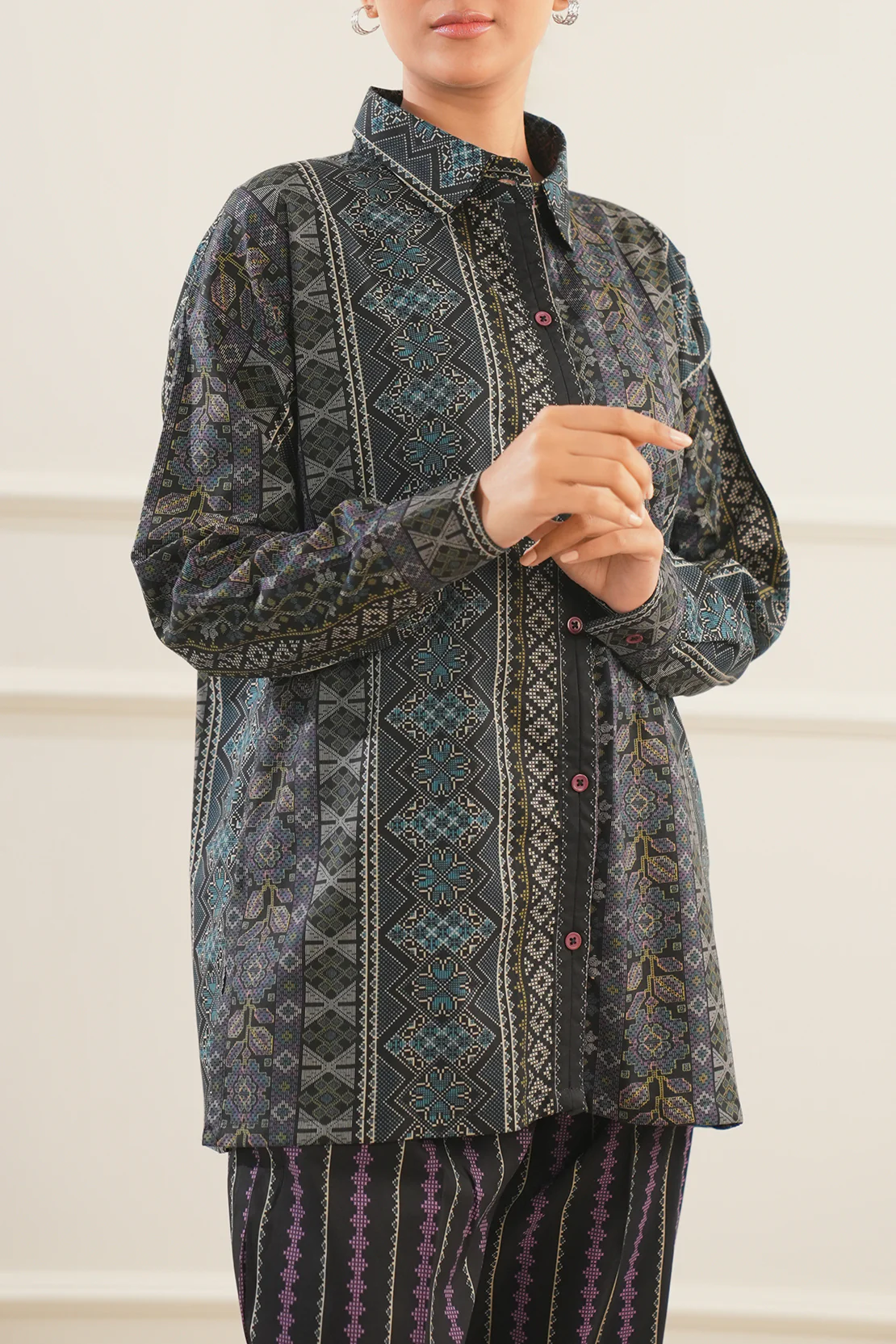 Printed Soft Touch Cotton Stitched 2 Piece (Shirt/Trouser) - Image 5