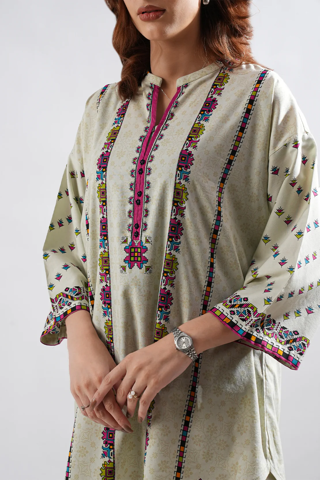 Printed Soft Touch Cotton Stitched 2 Piece (Shirt/Trouser) - Image 2