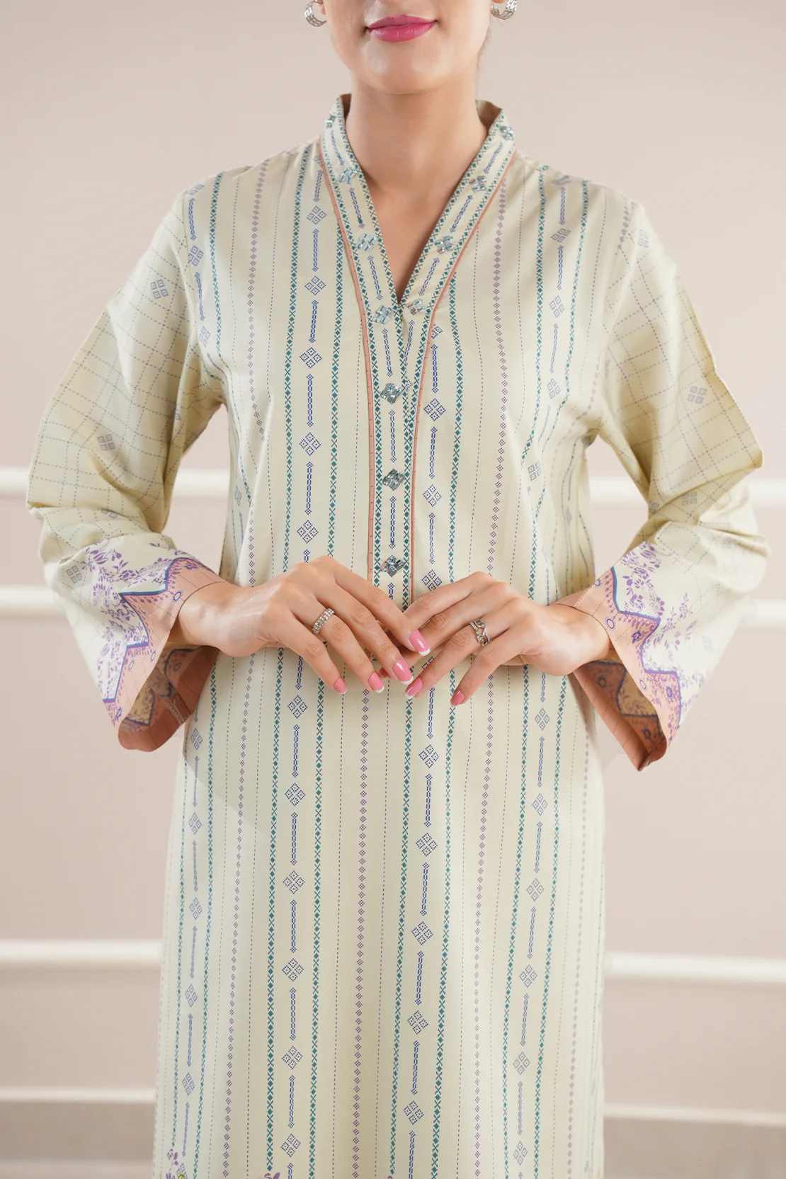 Printed Soft Touch Cotton Stitched 2 Piece (Shirt/Trouser) - Image 3