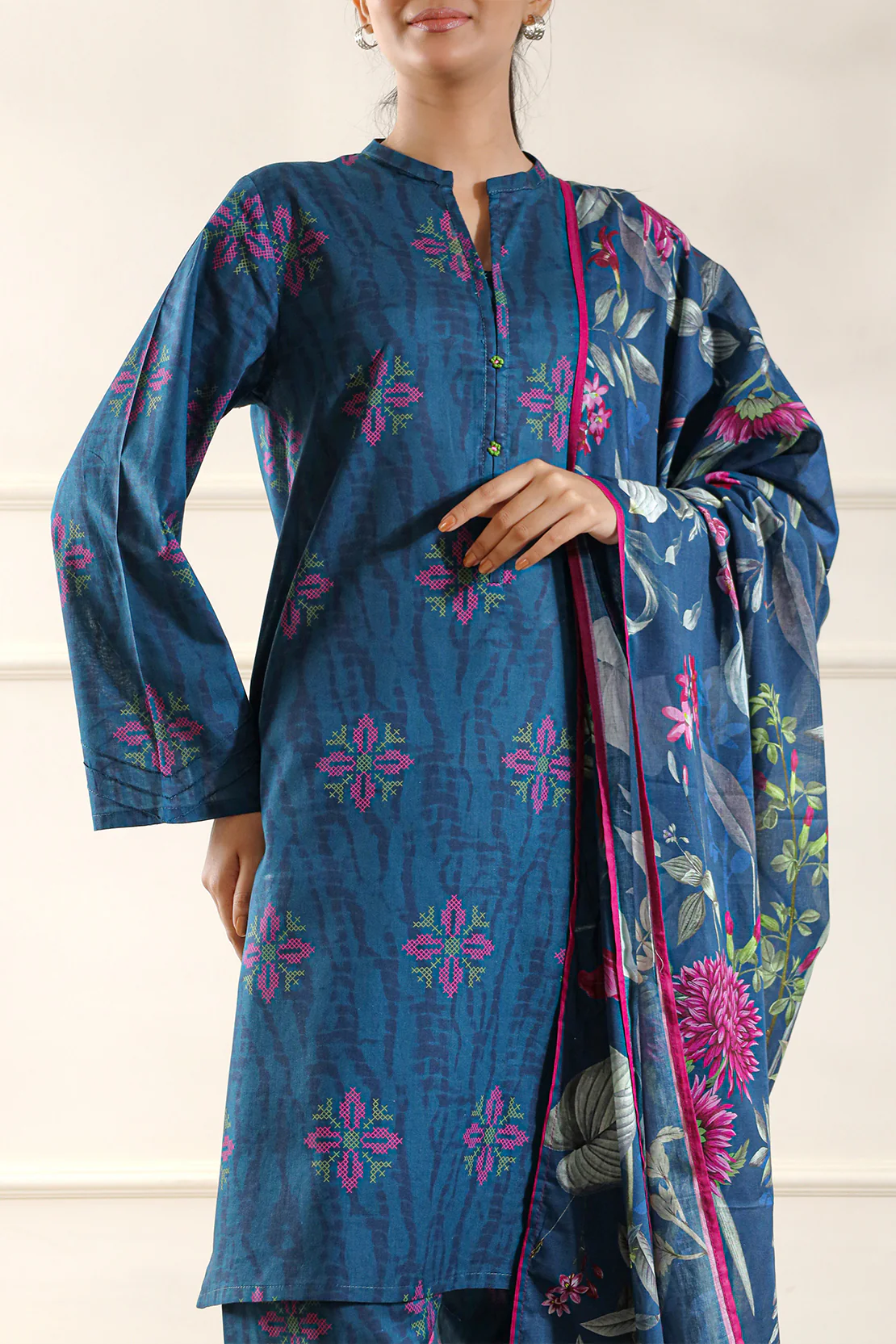 Printed Soft Touch Cotton Stitched 2 Piece (Shirt/Trouser) - Image 3