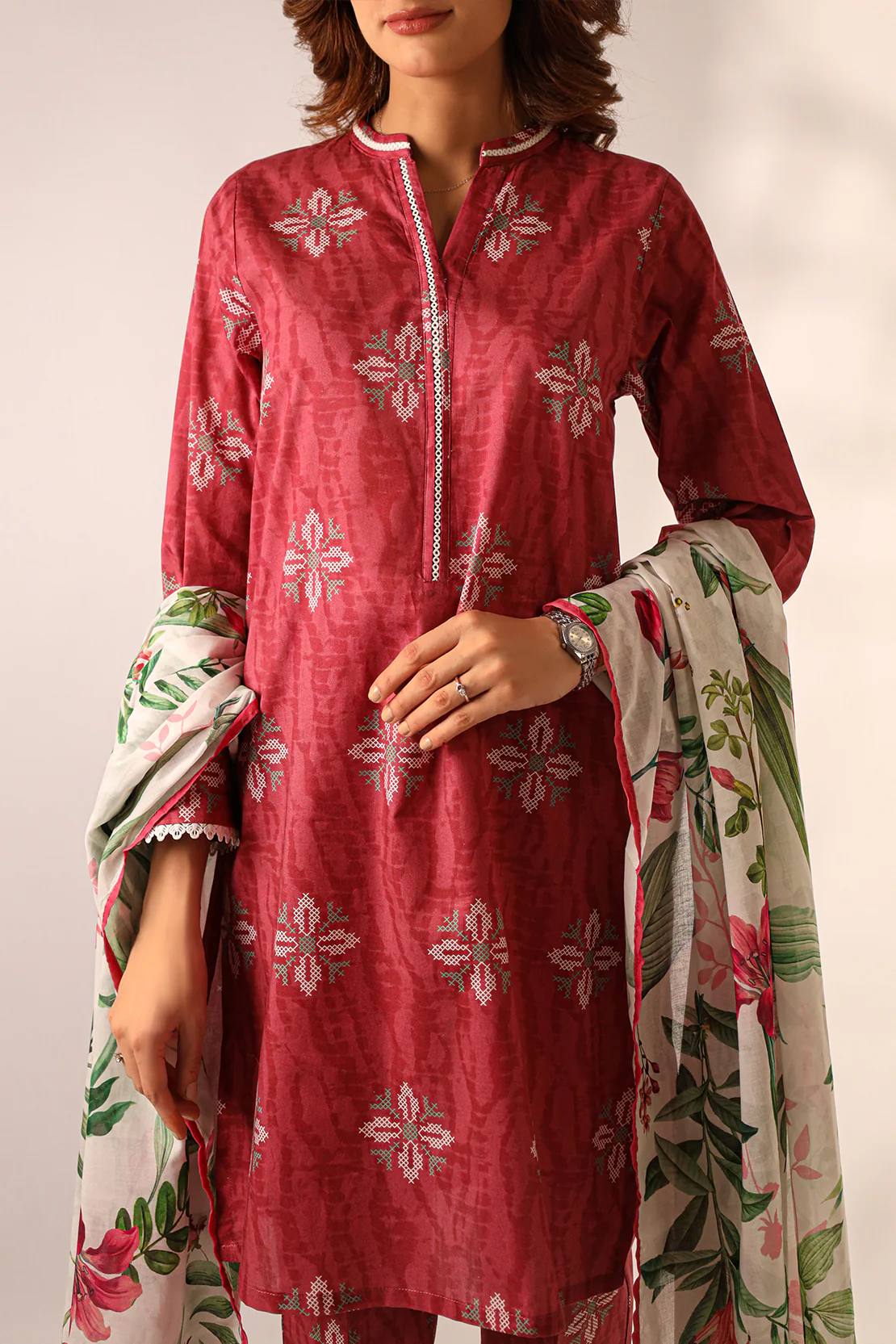 Printed Soft Touch Cotton Stitched 2 Piece (Shirt/Trouser) - Image 2