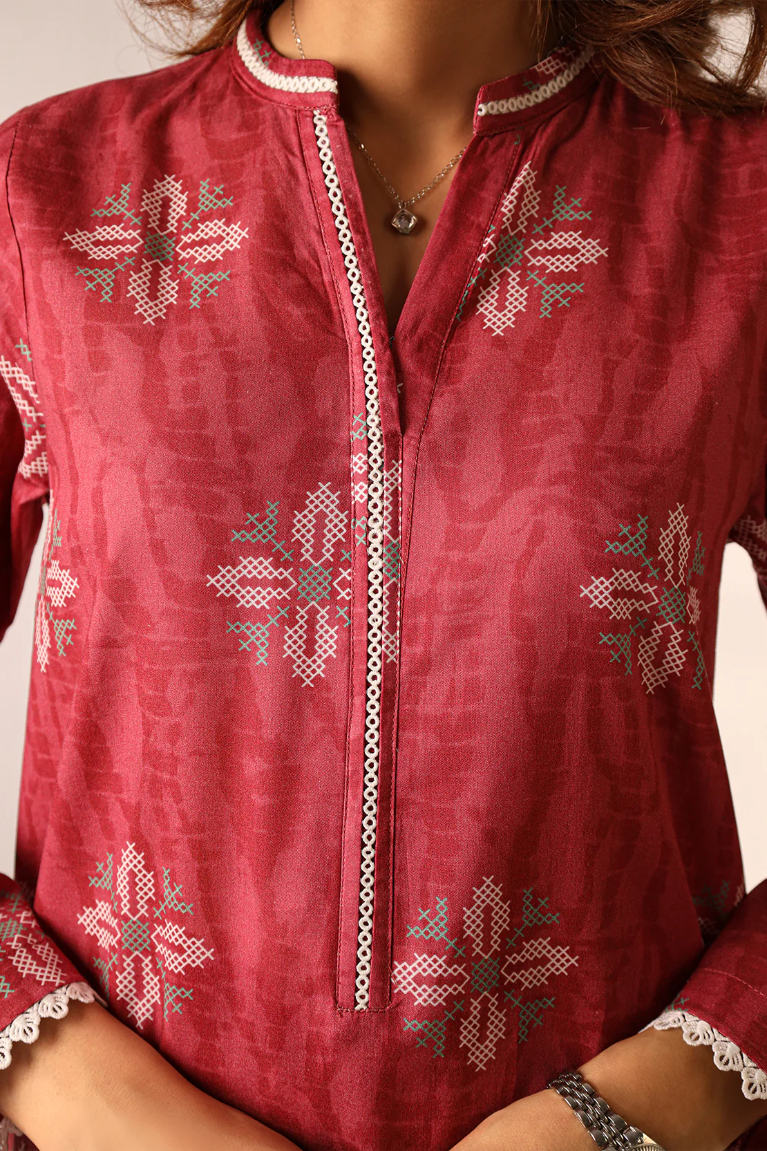 Printed Soft Touch Cotton Stitched 2 Piece (Shirt/Trouser) - Image 4