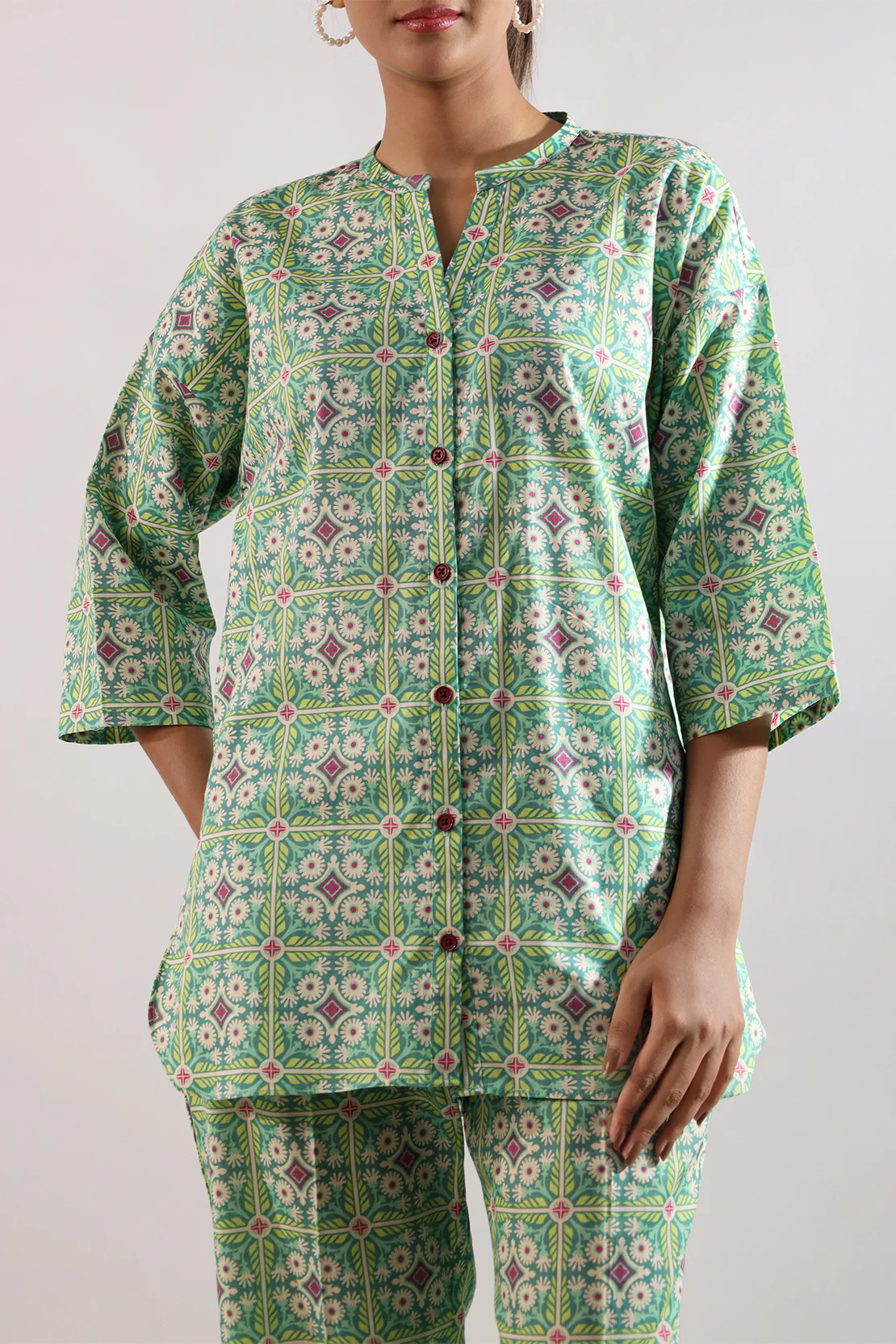 Printed Soft Touch Cotton Stitched 2 Piece (Shirt/Trouser) - Image 2