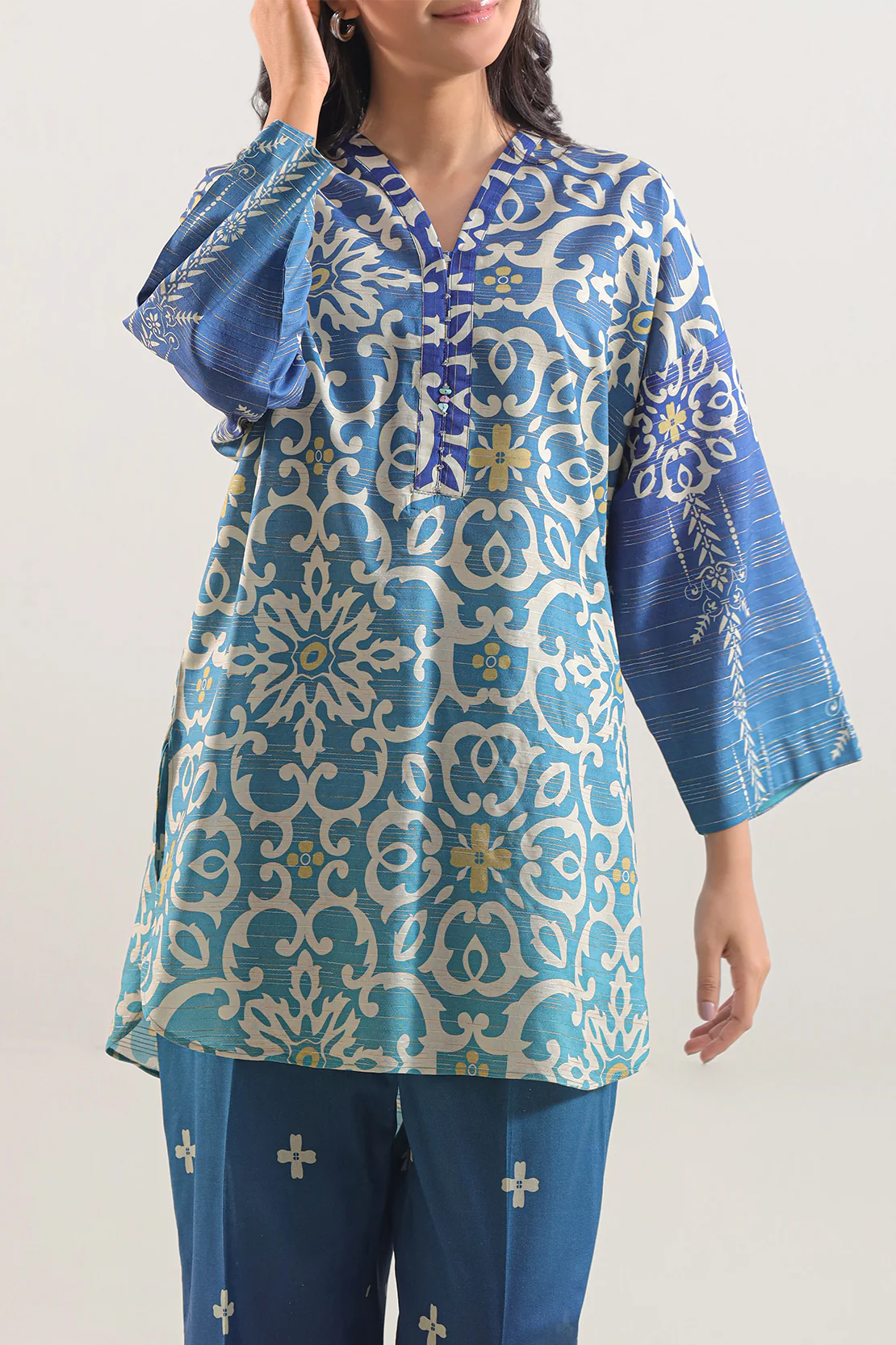 Printed Soft Touch Cotton Stitched 2 Piece (Shirt/Trouser) - Image 2
