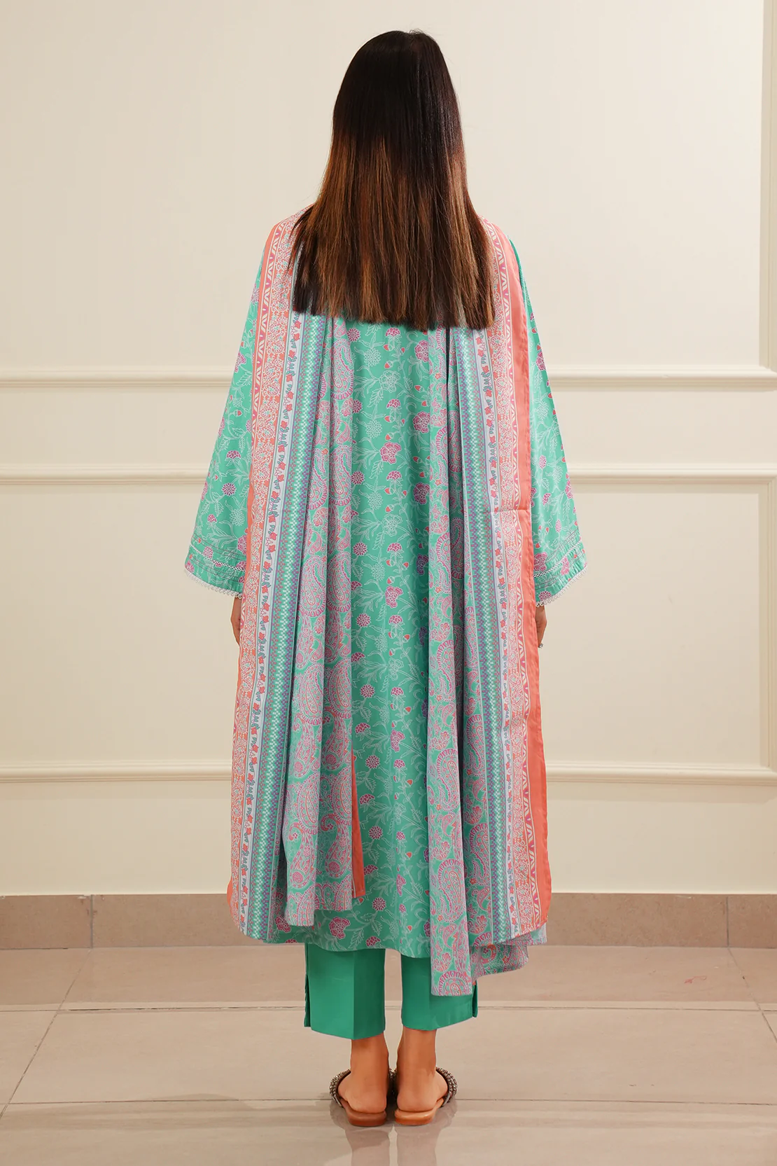 Printed Soft Touch Cotton Stitched 3 Piece - Image 7
