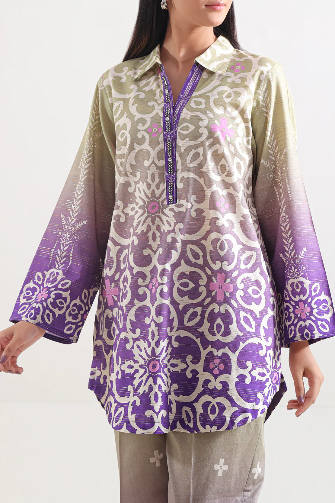Printed Soft Touch Cotton Stitched Shirt - Image 3