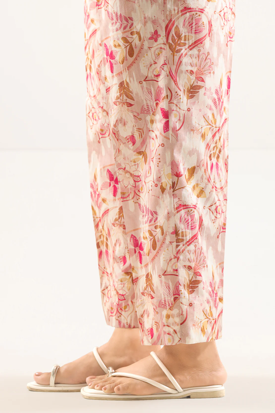 Printed Strip Lawn Pants - Image 2