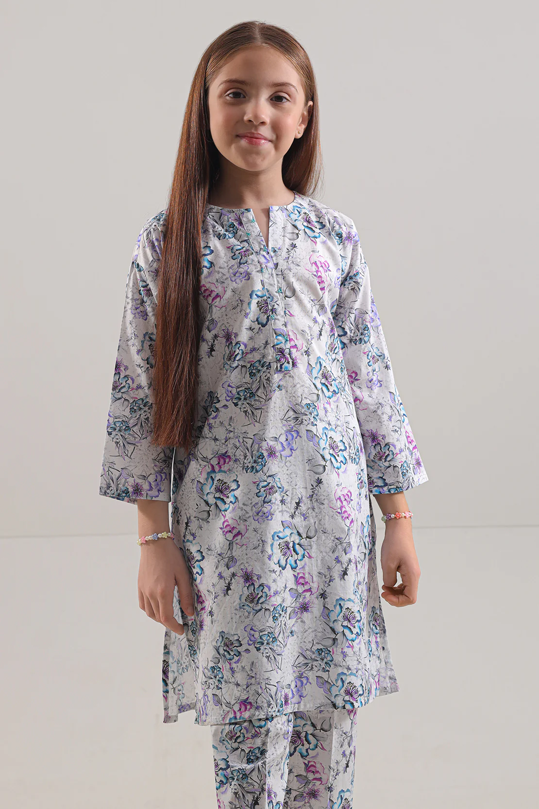 Printed Strip Lawn Stitched 2 Piece (Shirt/Trouser) For Kids - Image 3