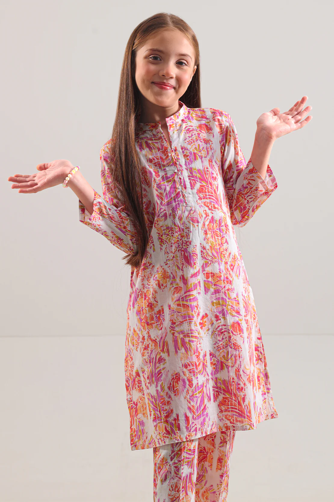 Printed Strip Lawn Stitched 2 Piece (Shirt/Trouser) For Kids - Image 3