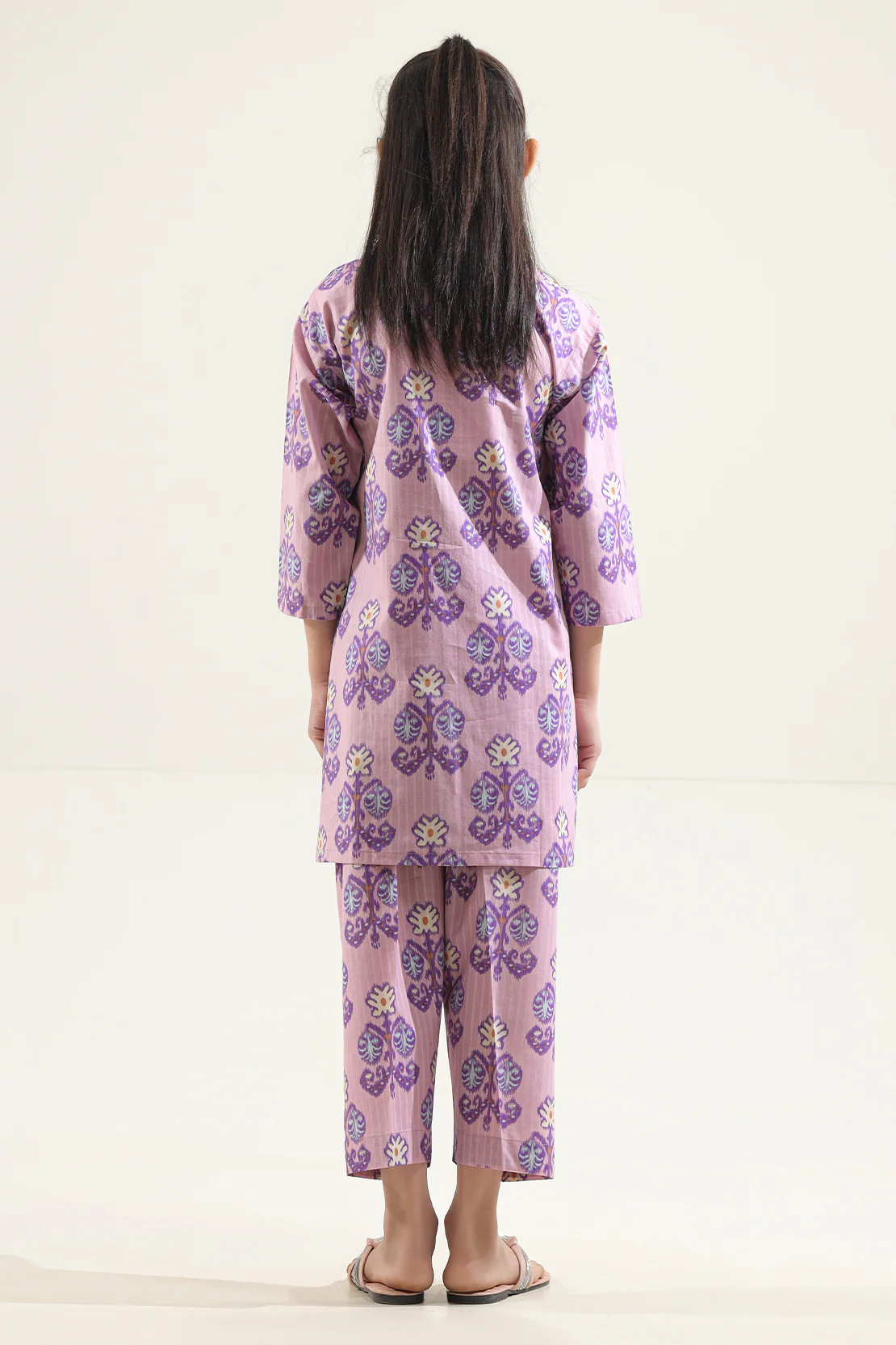 Printed Strip Lawn Stitched 2 Piece (Shirt/Trouser) For Kids - Image 6