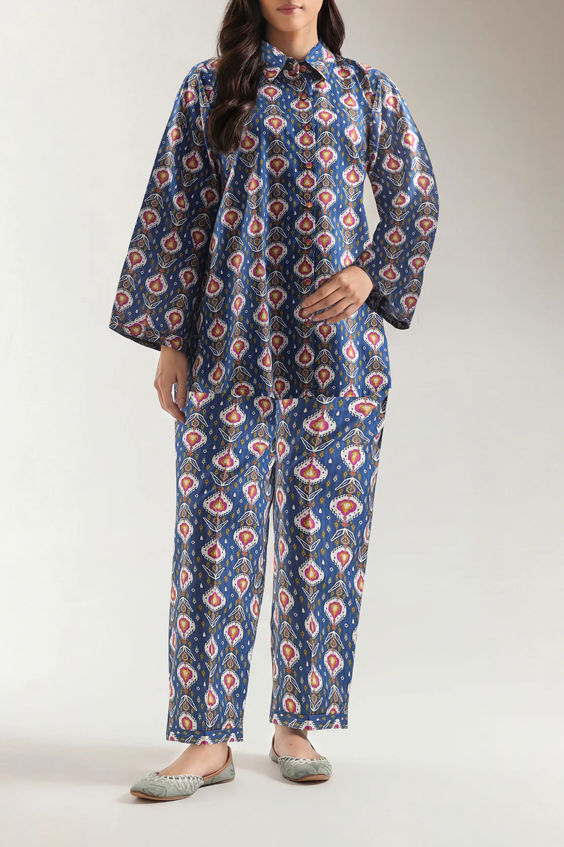 Printed Strip Lawn Stitched 2 Piece (Shirt/Trouser)