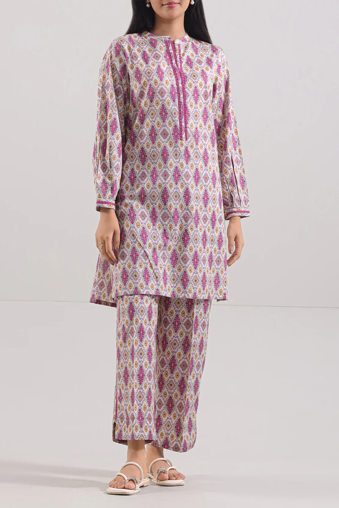 Printed Strip Lawn Stitched 2 Piece (Shirt/Trouser) - Image 3