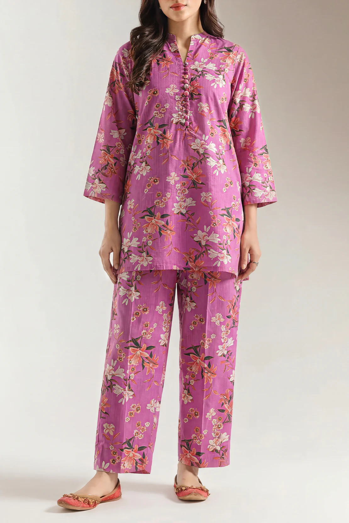 Printed Strip Lawn Stitched 2 Piece (Shirt/Trouser)