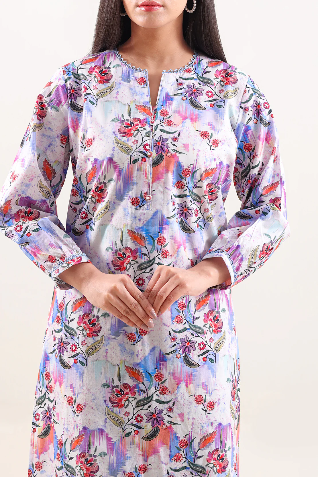 Printed Strip Lawn Stitched 2 Piece (Shirt/Trouser) - Image 2