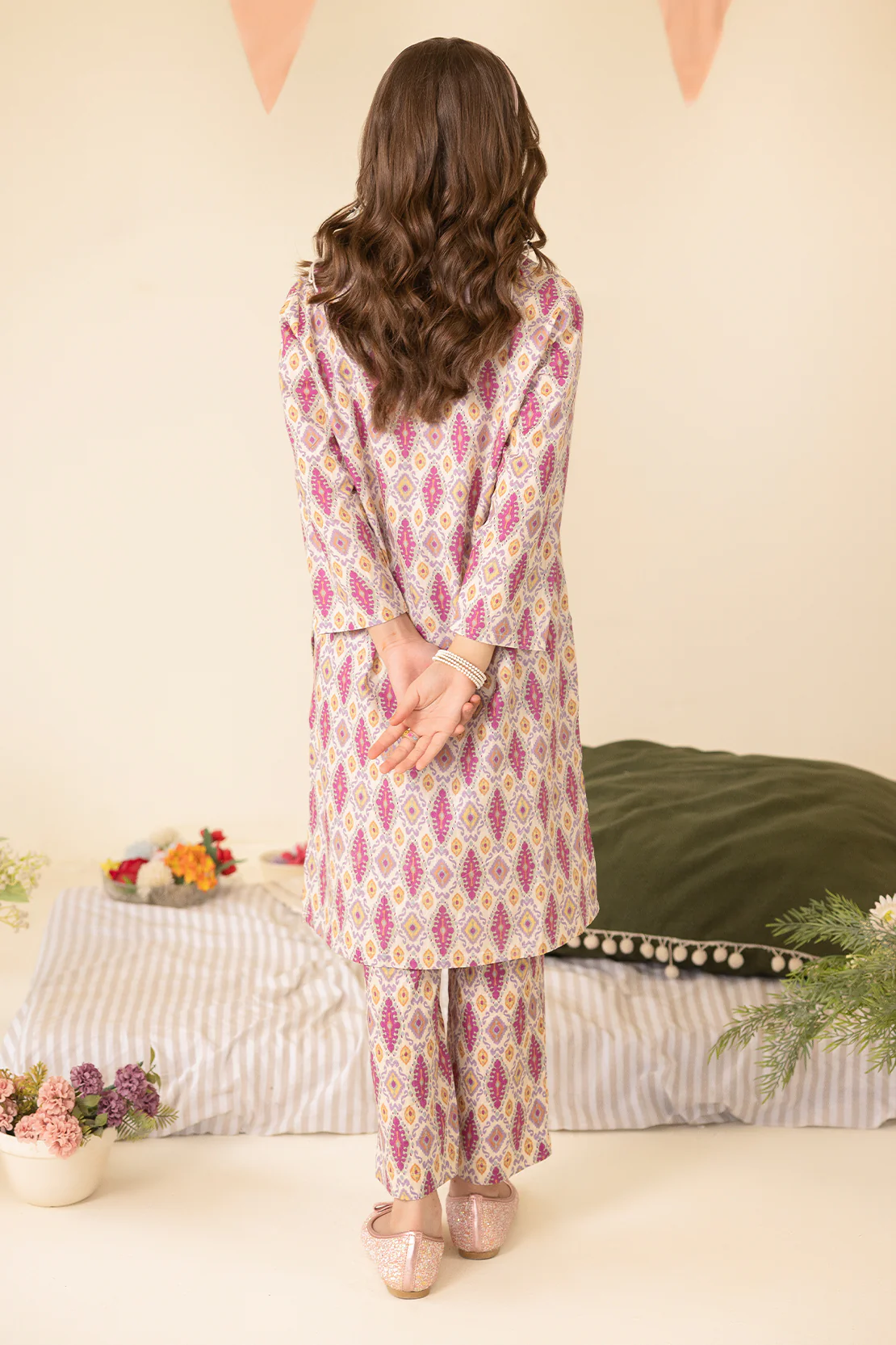 Printed Strip Lawn Stitched Shirt For Kids - Image 3