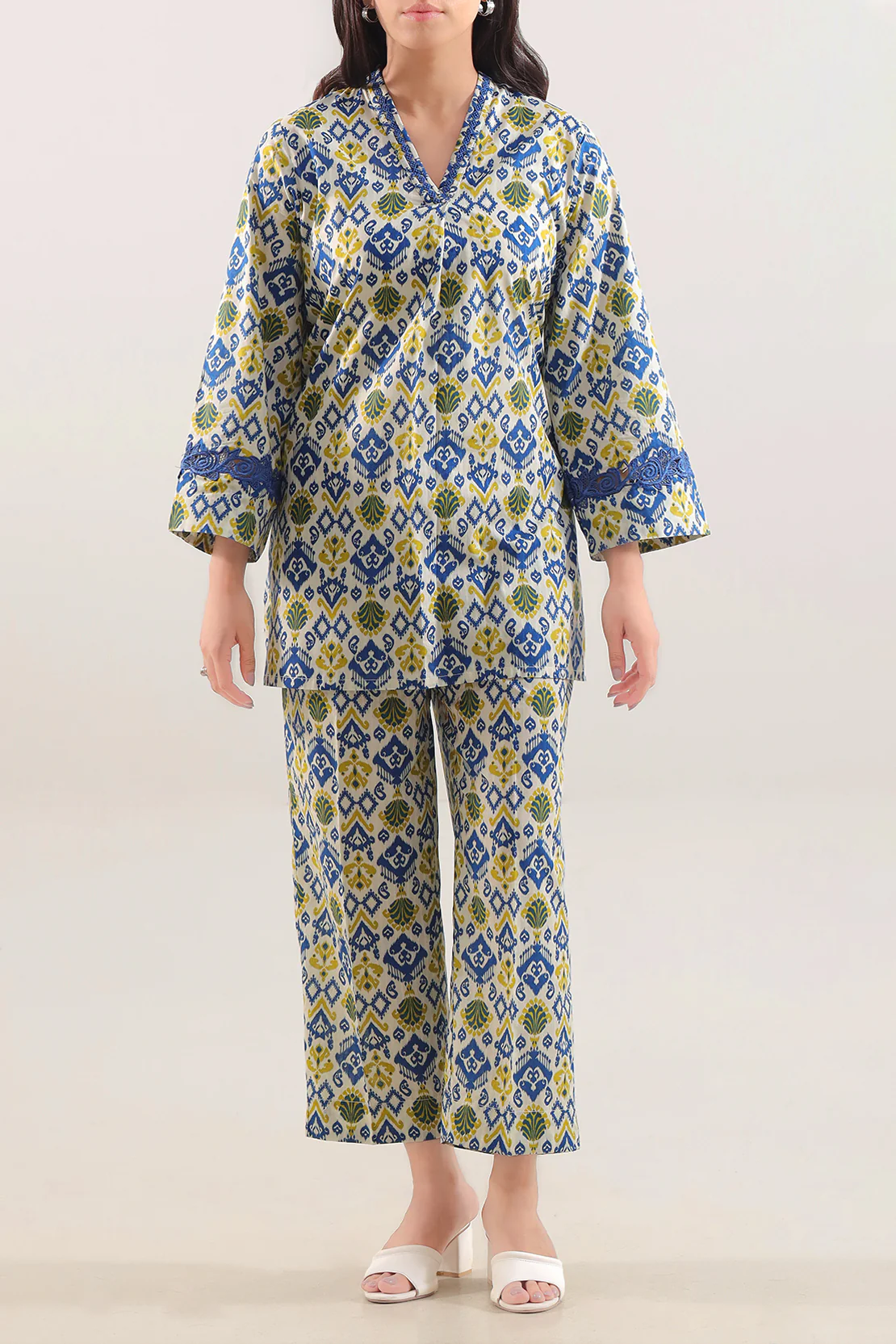 Printed Strip Lawn Stitched Shirt