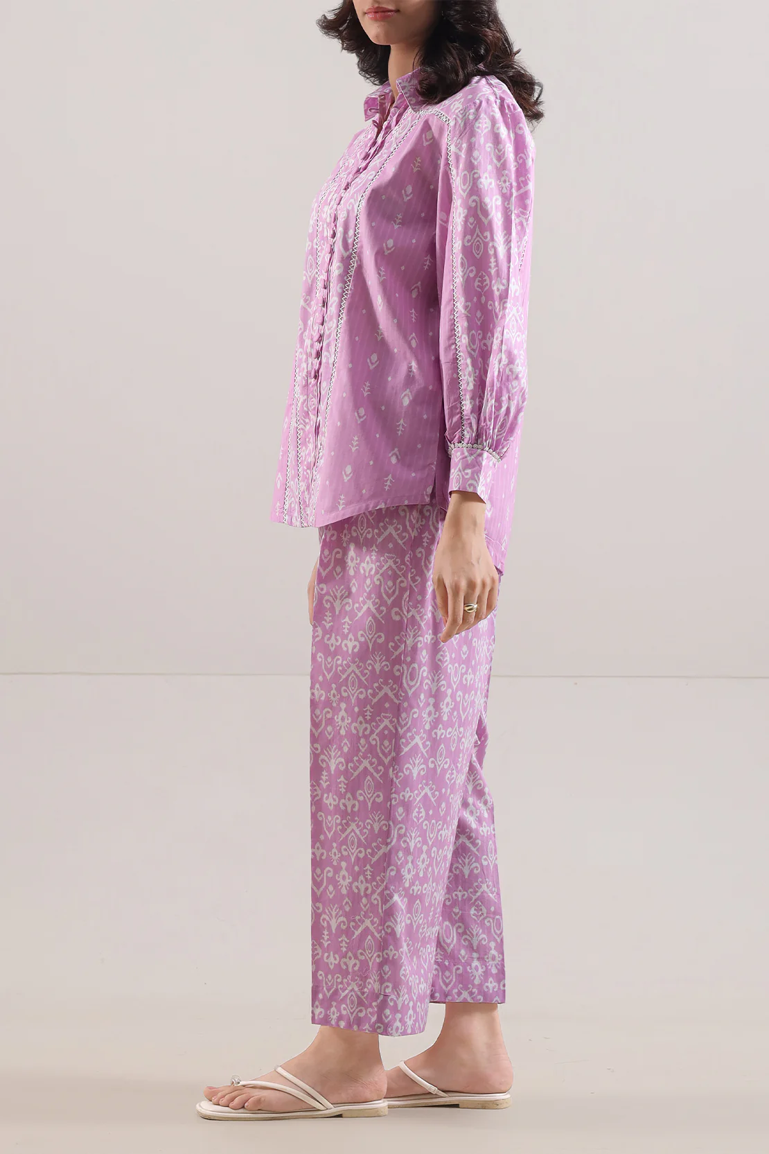 Printed Strip Lawn Stitched Shirt - Image 3