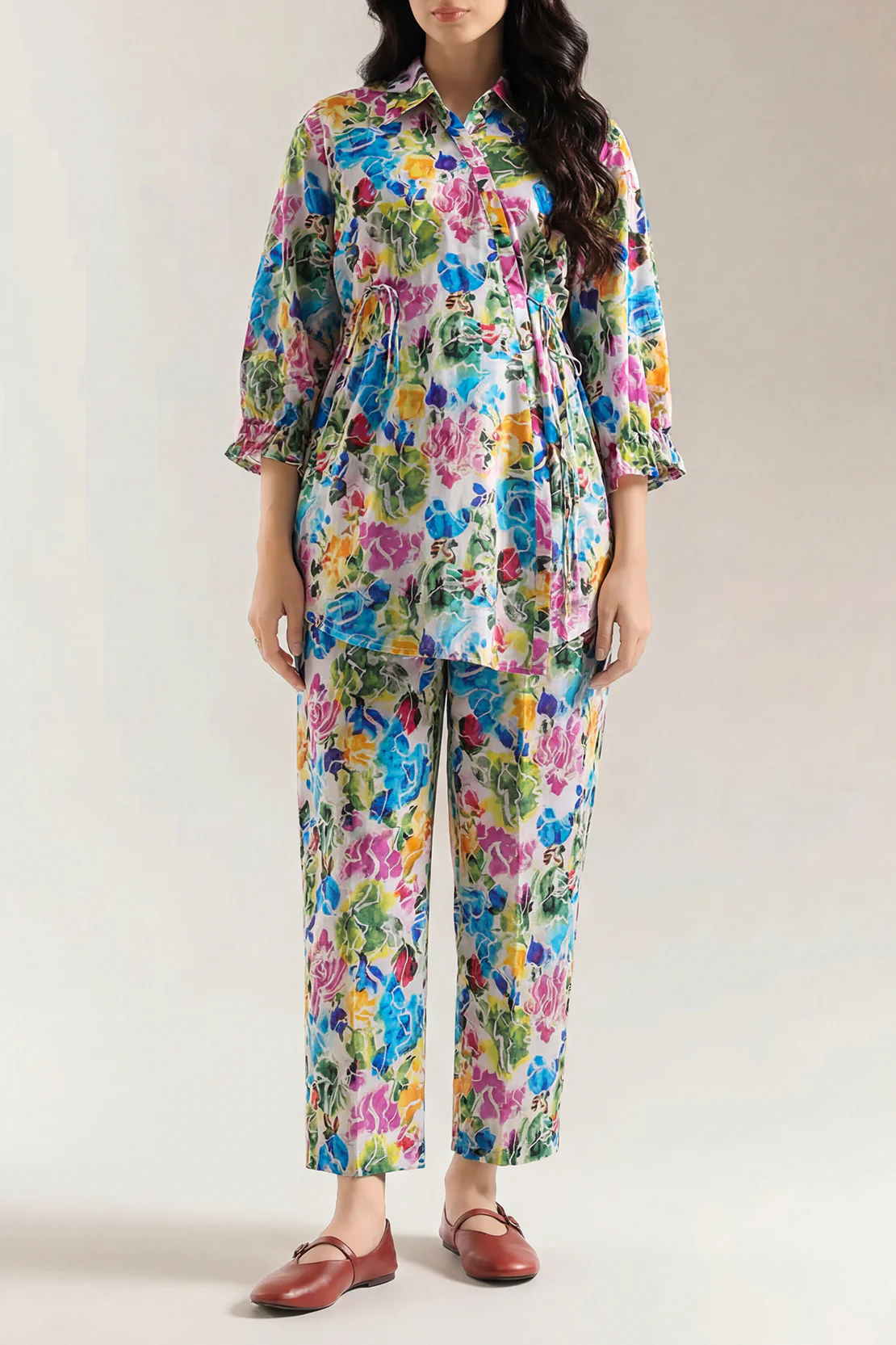 Printed Strip Lawn Stitched Shirt