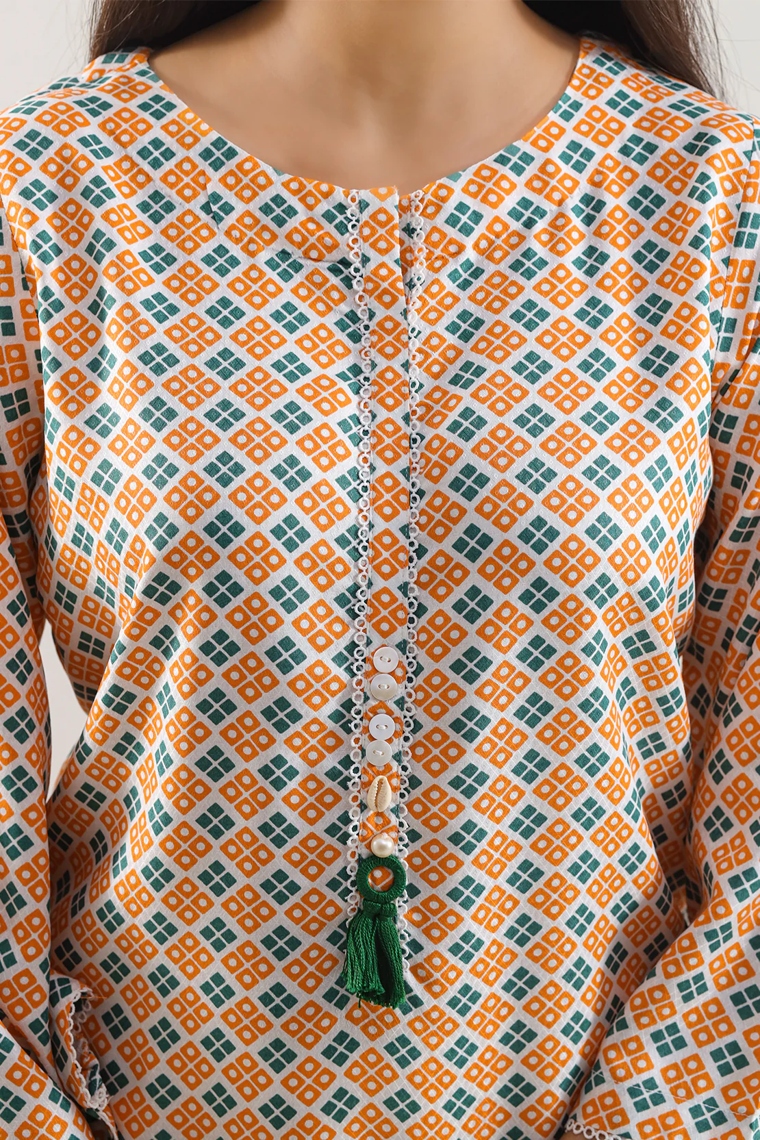 Printed Soft Silk Weave Stitched Shirt - Image 4