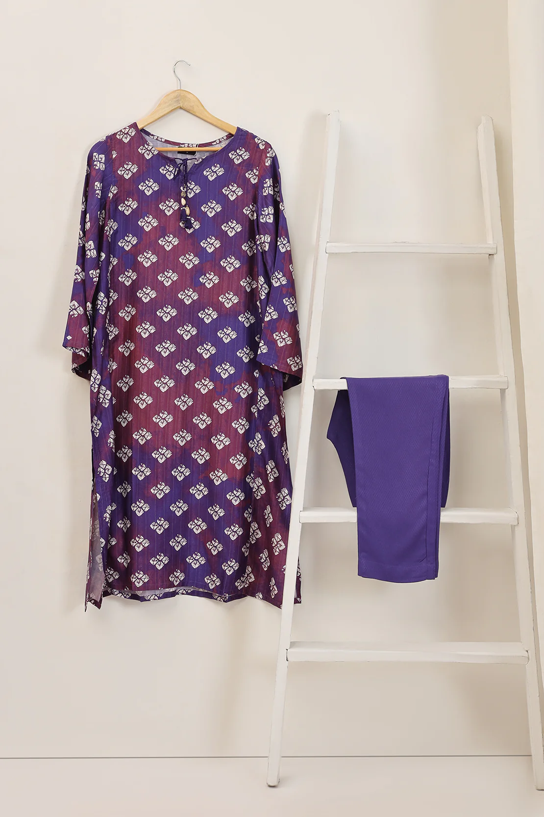 Printed Zari Silk Touch Stitched 2 Piece (Shirt/Trouser) - Image 5