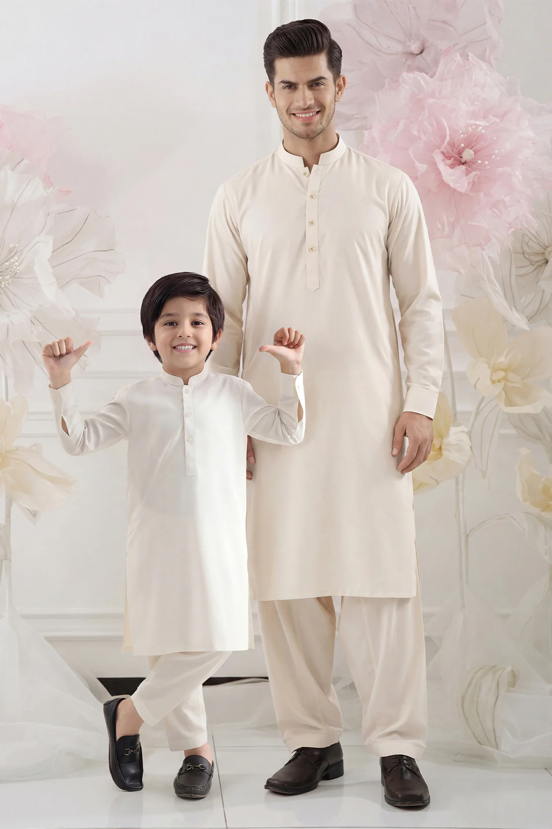 SAYA's Solid Wash N Wear Stitched For Dad And Me
