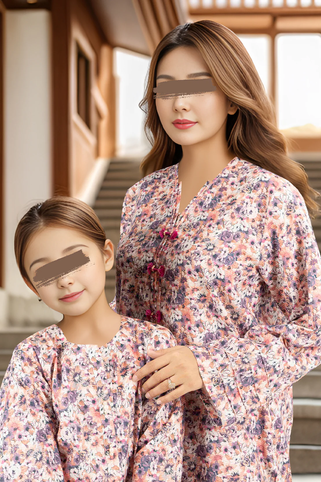 SAYA's Printed Cotton Dobby Stitched For Mom and Daughter - Image 4