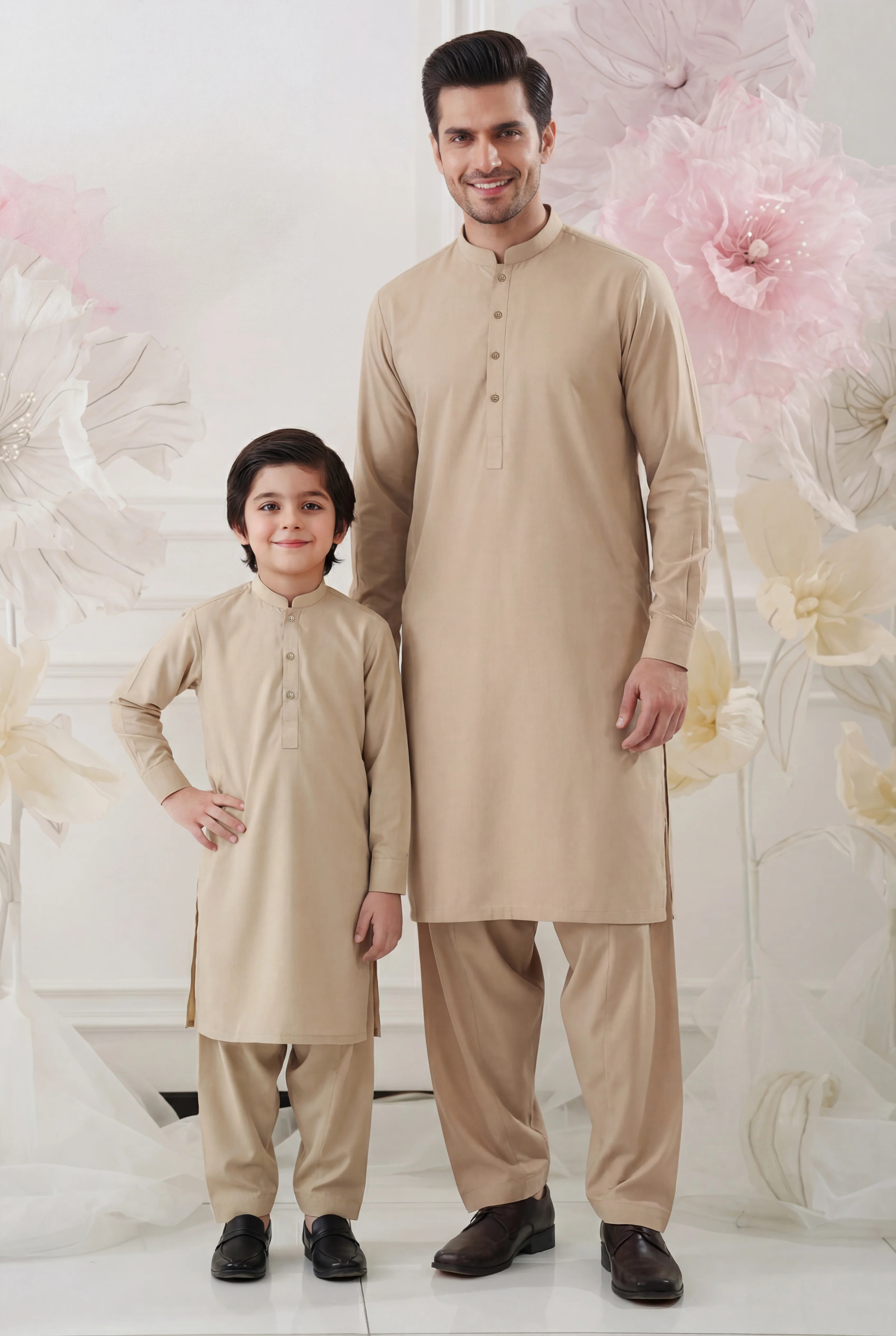 SAYA's Solid Wash N Wear Stitched For Dad And Me