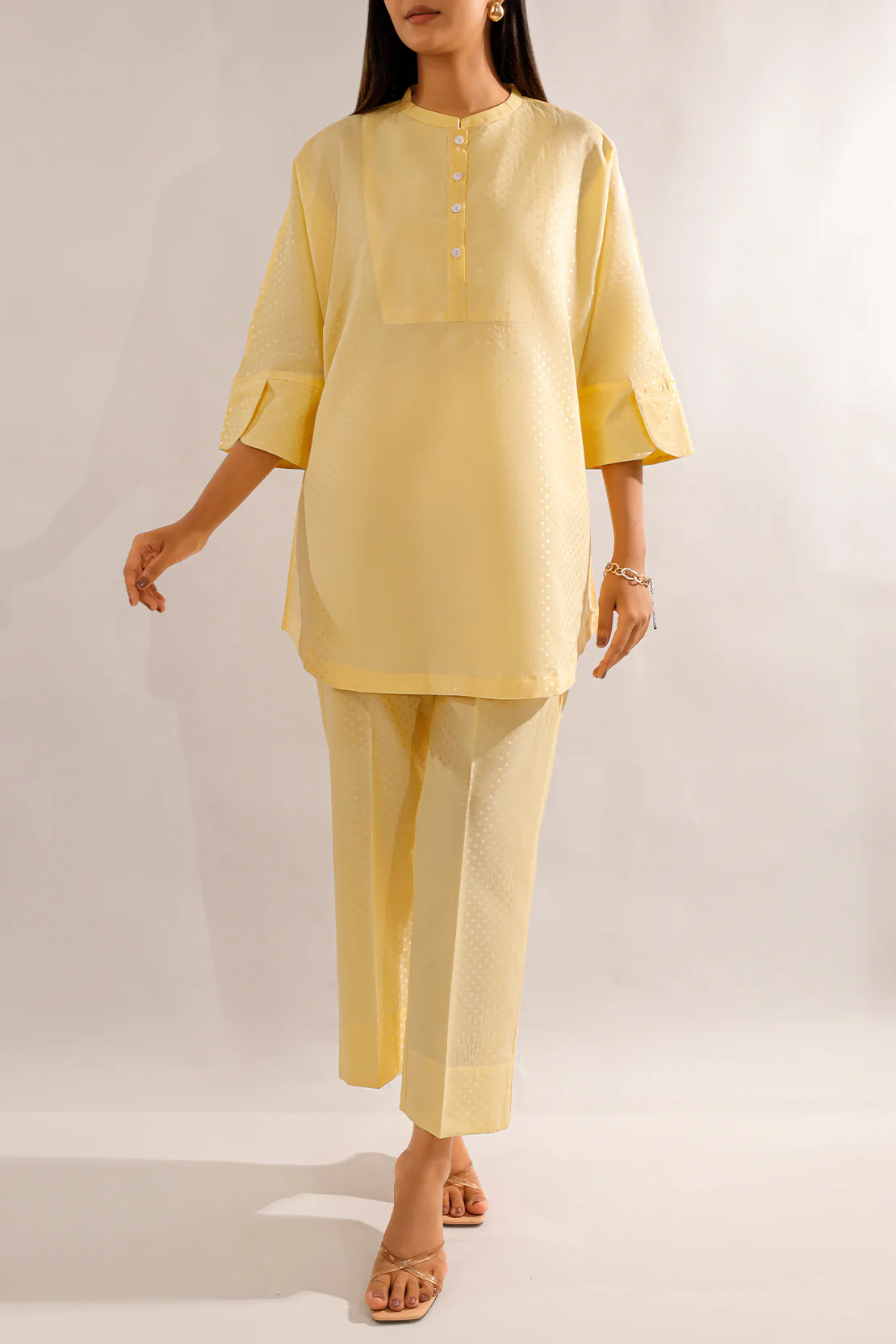 Self Jacquard Stitched Shirt - Image 3