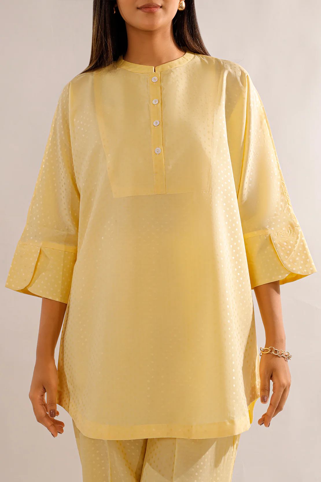 Self Jacquard Stitched Shirt - Image 4