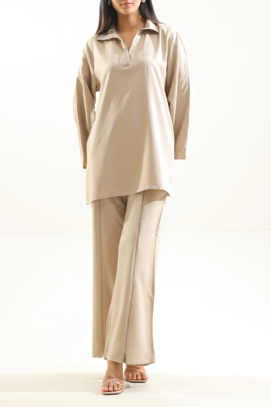 Solid Acrylic Stitched Shirt - Image 2