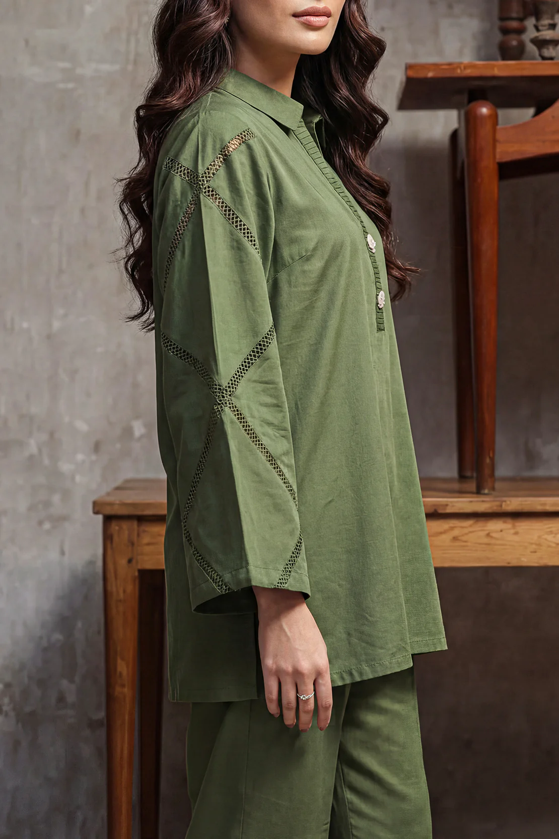 Solid Cambric Stitched 2 Piece (Shirt/Trouser) - Image 4