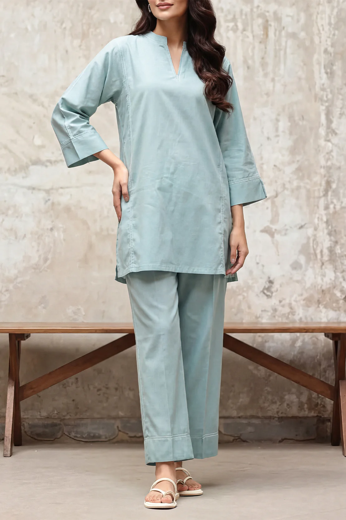 Solid Cambric Stitched 2 Piece (Shirt/Trouser)