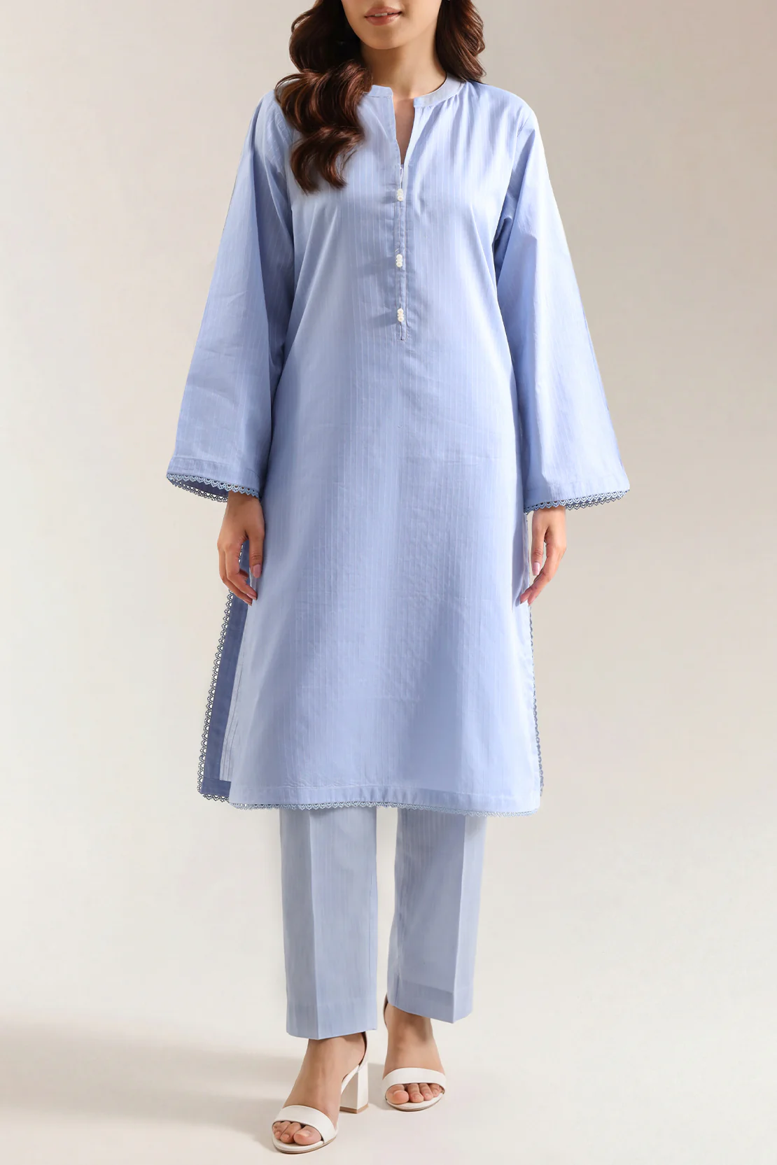 Solid Cambric Stitched 2 Piece (Shirt/Trouser)