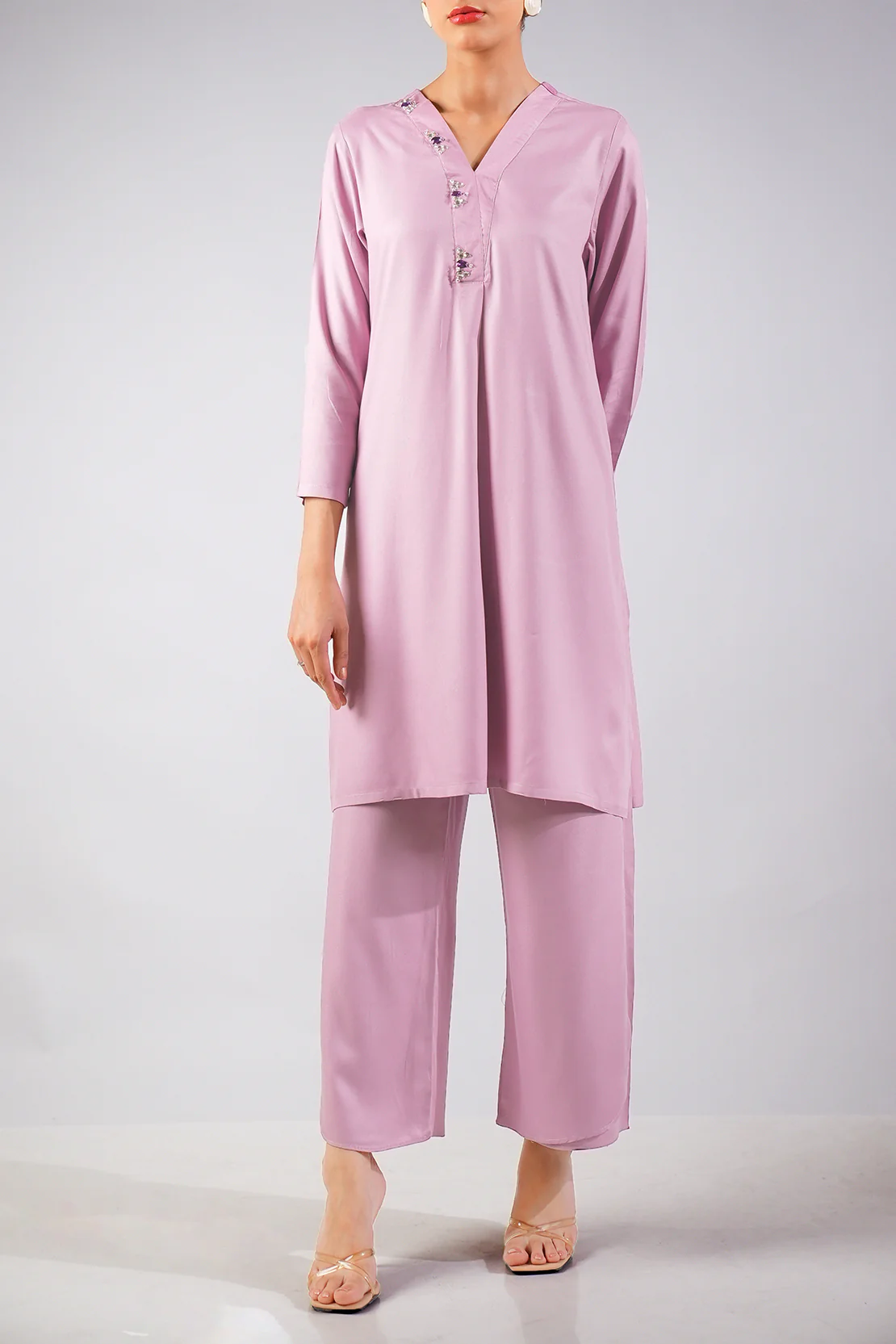 Solid Dobby Crepe Stitched 2 Piece (Shirt/Trouser) - Image 6