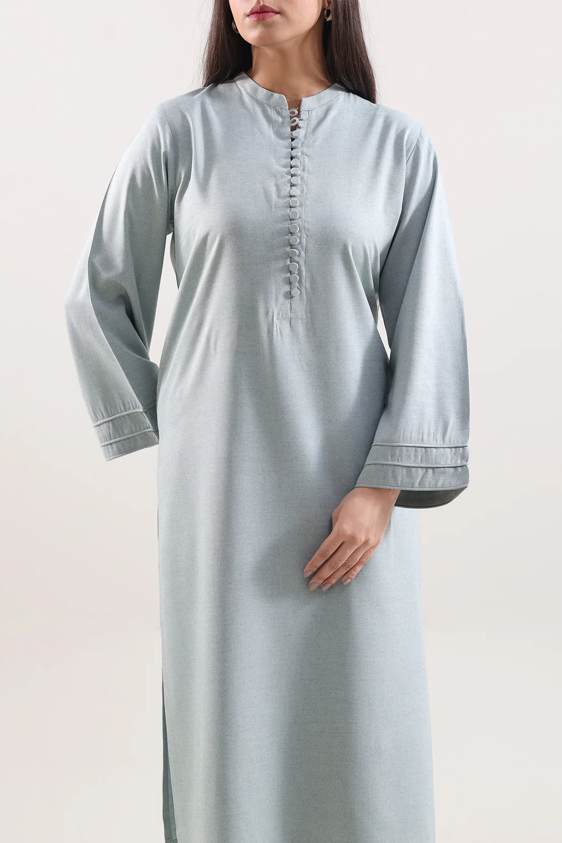 Solid Peach Fabric Stitched 2 Piece (Shirt/Trouser) - Image 3