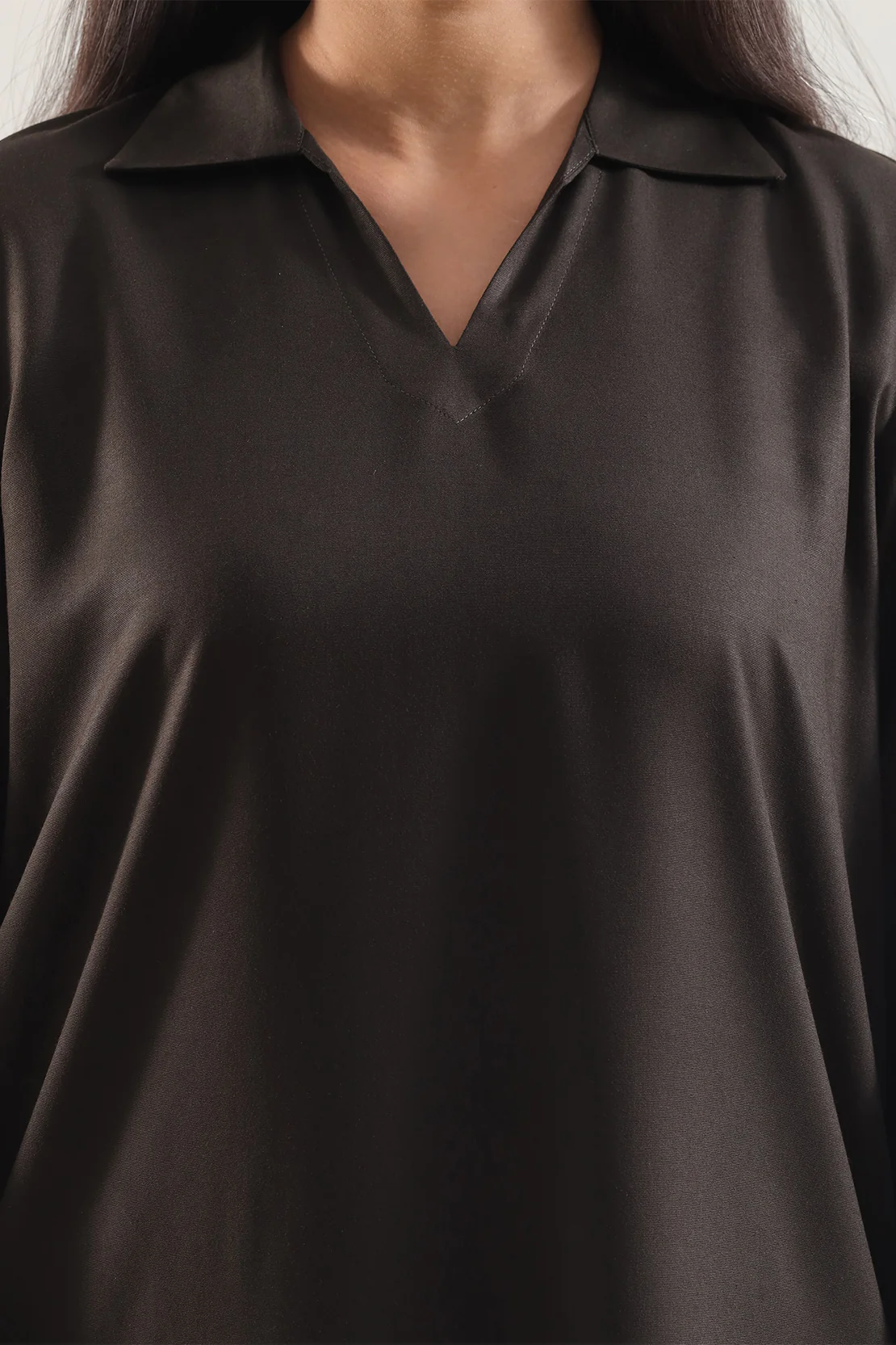 Solid Peach Fabric Stitched 2 Piece (Shirt/Trouser) - Image 3