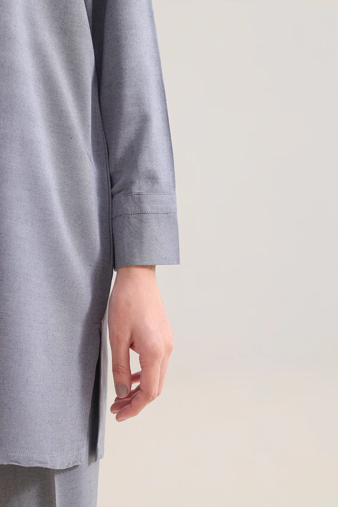 Solid Peach Fabric Stitched 2 Piece (Shirt/Trouser) - Image 4